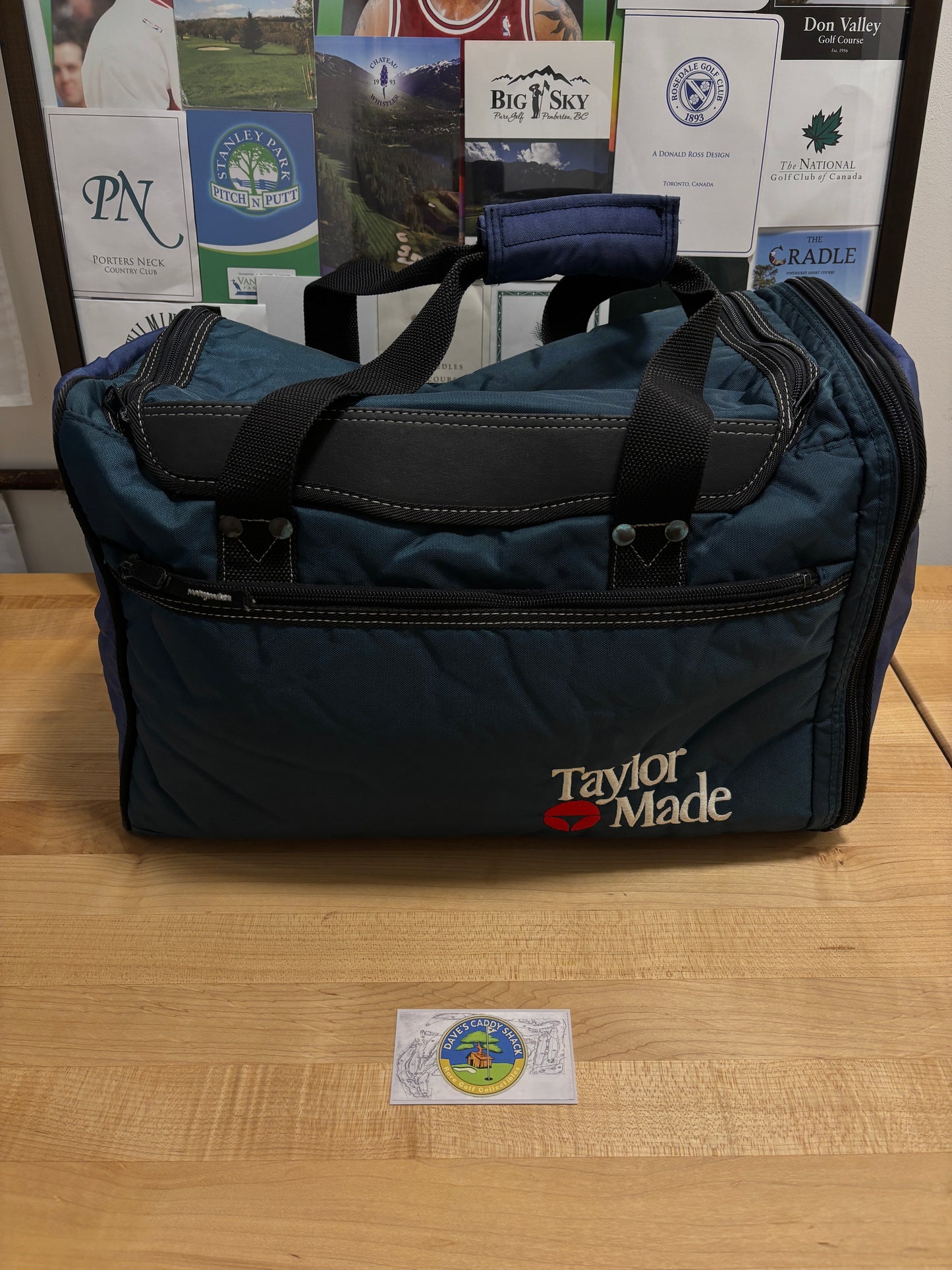 1990s Vintage Taylormade Classic Logo Duffle Bag Navy