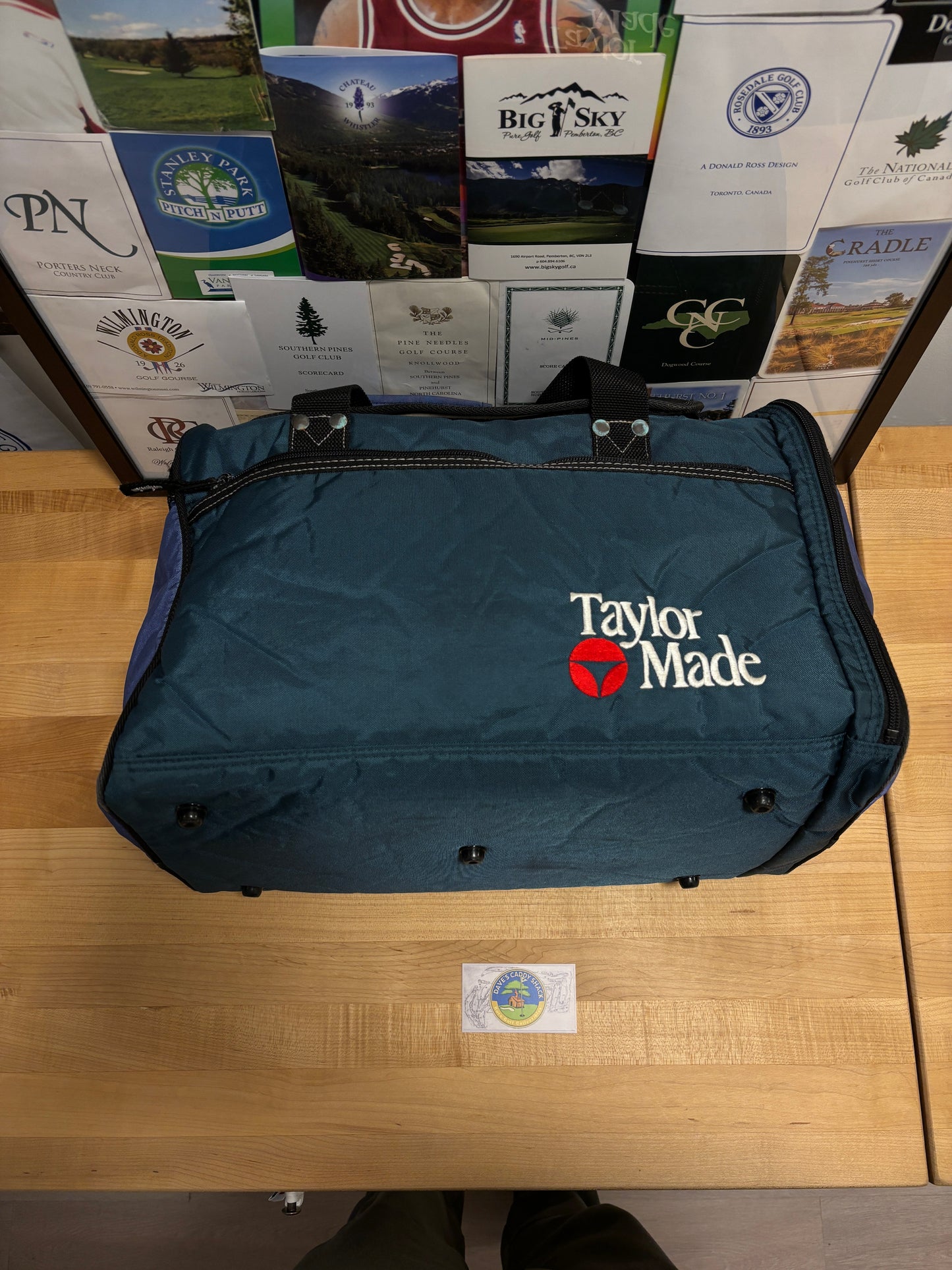 1990s Vintage Taylormade Classic Logo Duffle Bag Navy