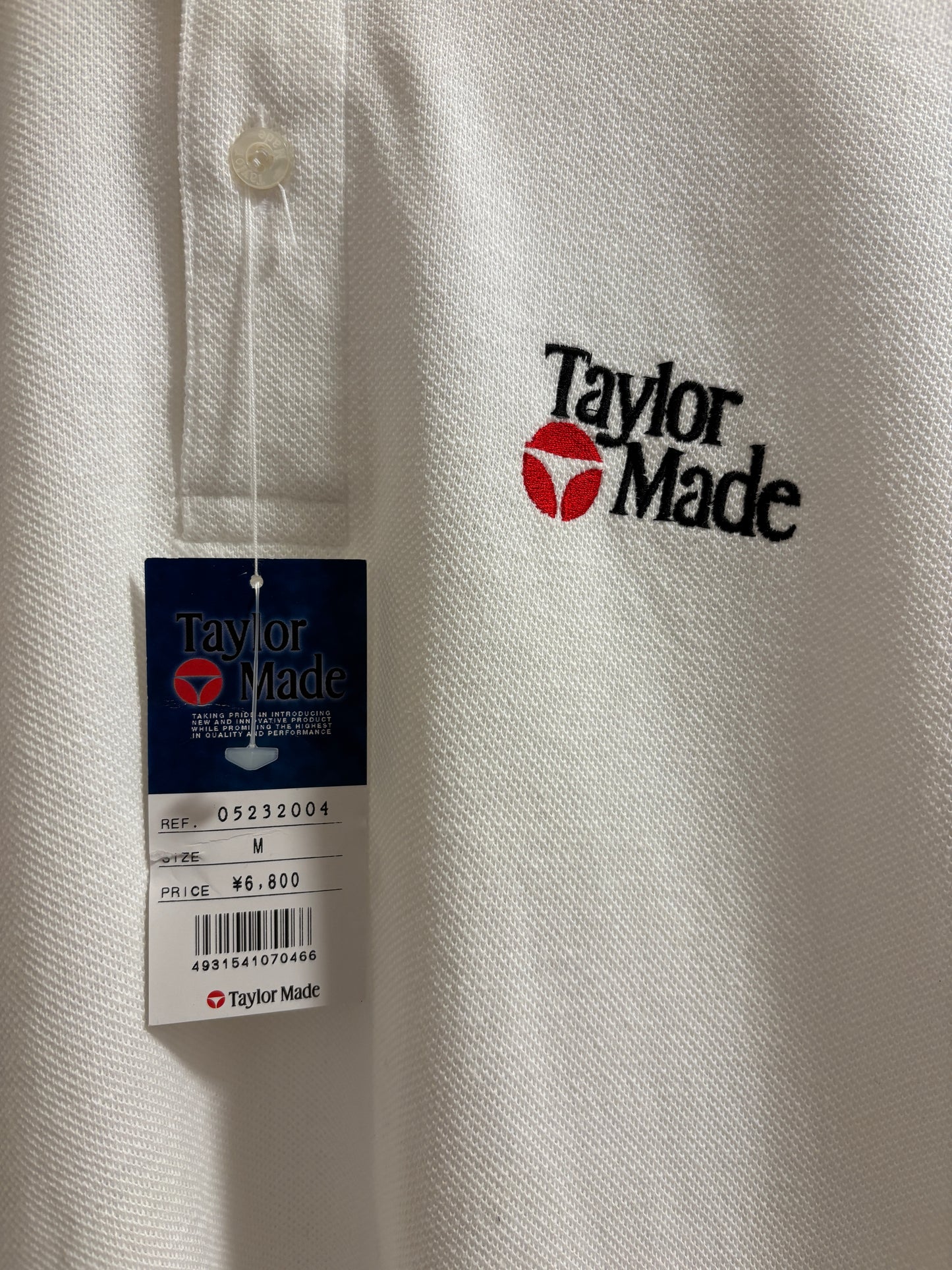 1990s Vintage Taylormade Classic Logo Pinstripe Polo White