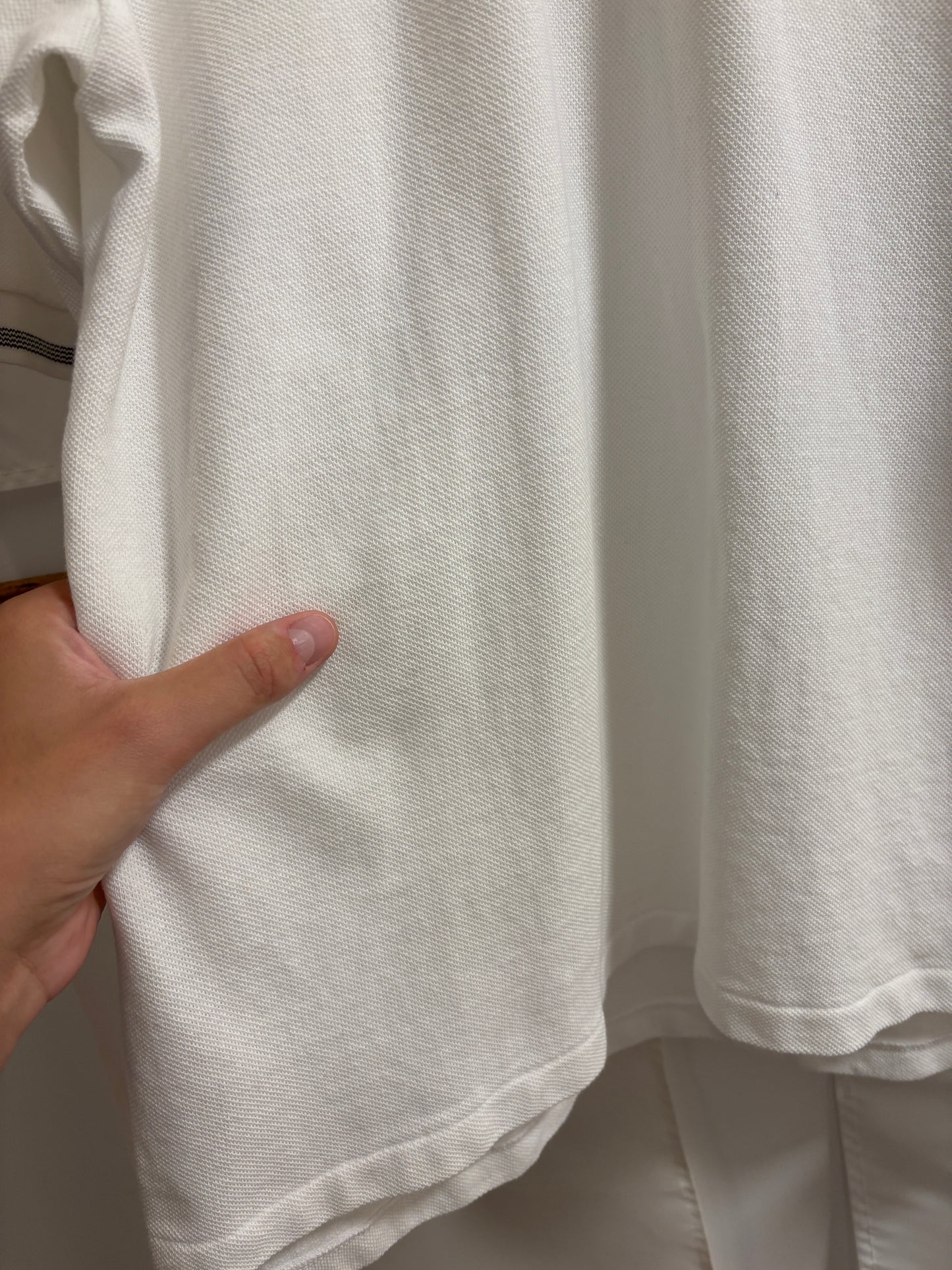 1990s Vintage Taylormade Classic Logo Pinstripe Polo White