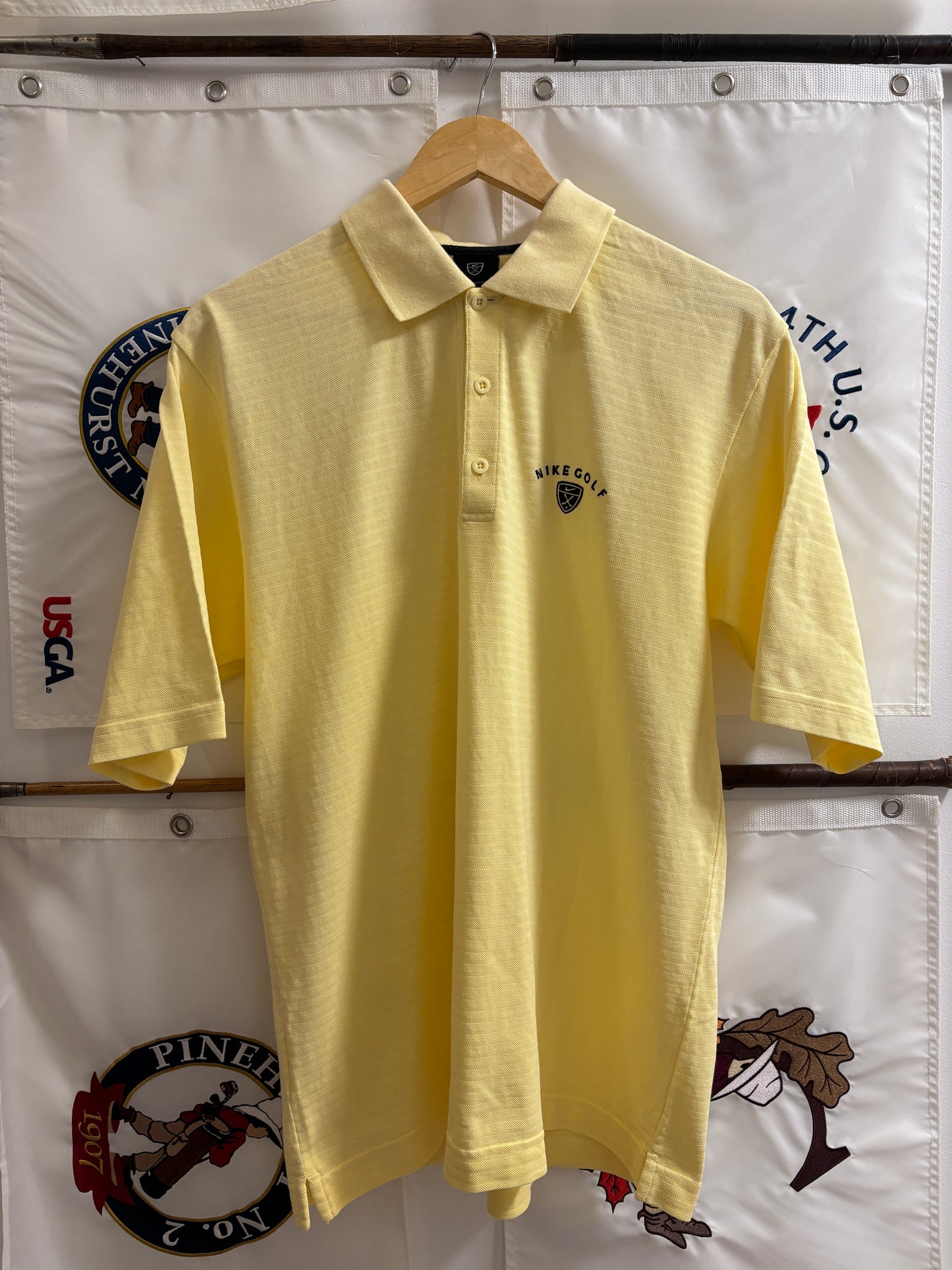 1990s Vintage Nike Golf Crest Logo Polo Yellow
