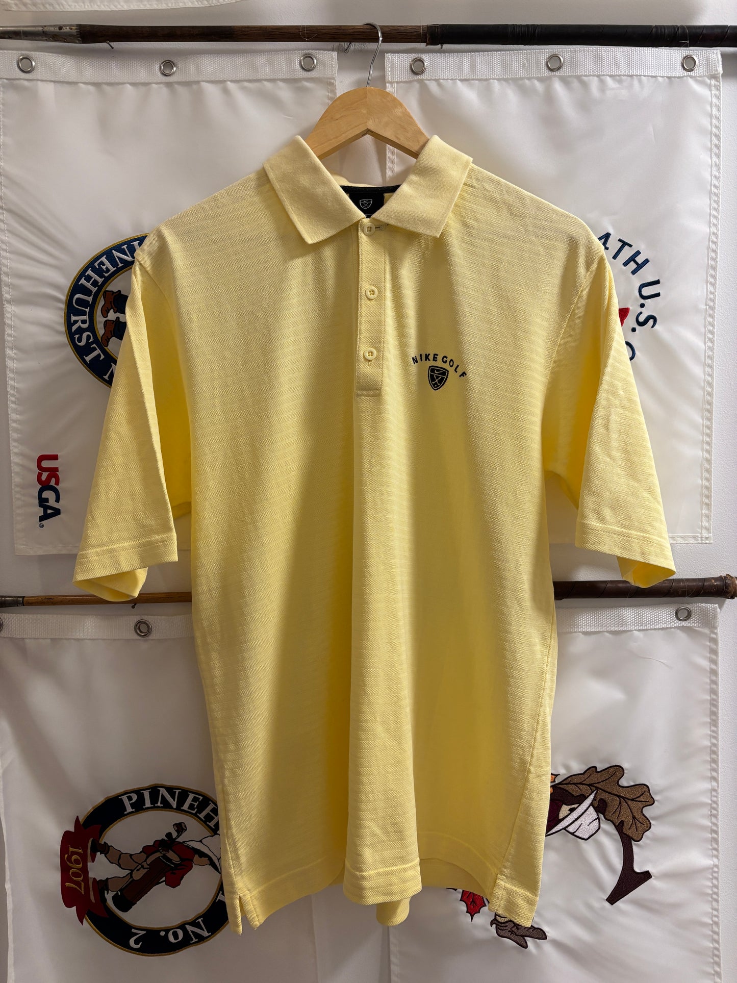 1990s Vintage Nike Golf Crest Logo Polo Yellow