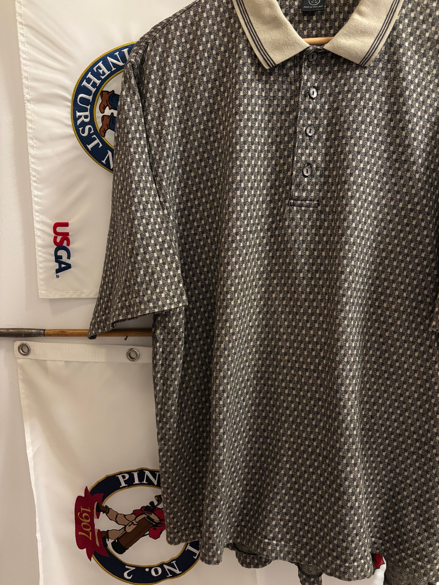 1990s Vintage Nike Golf All Over Arm Swoosh Logo Polo