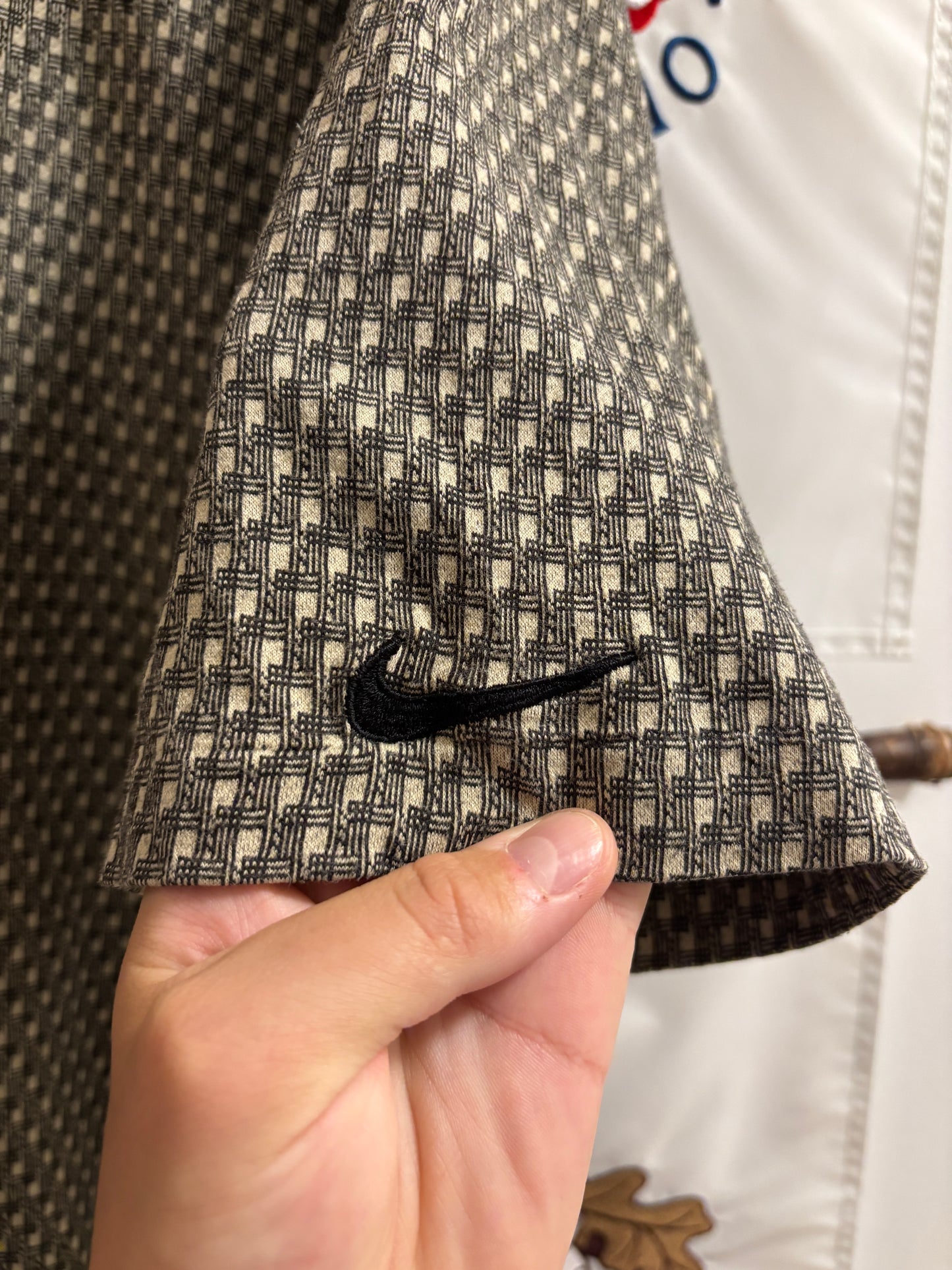 1990s Vintage Nike Golf All Over Arm Swoosh Logo Polo