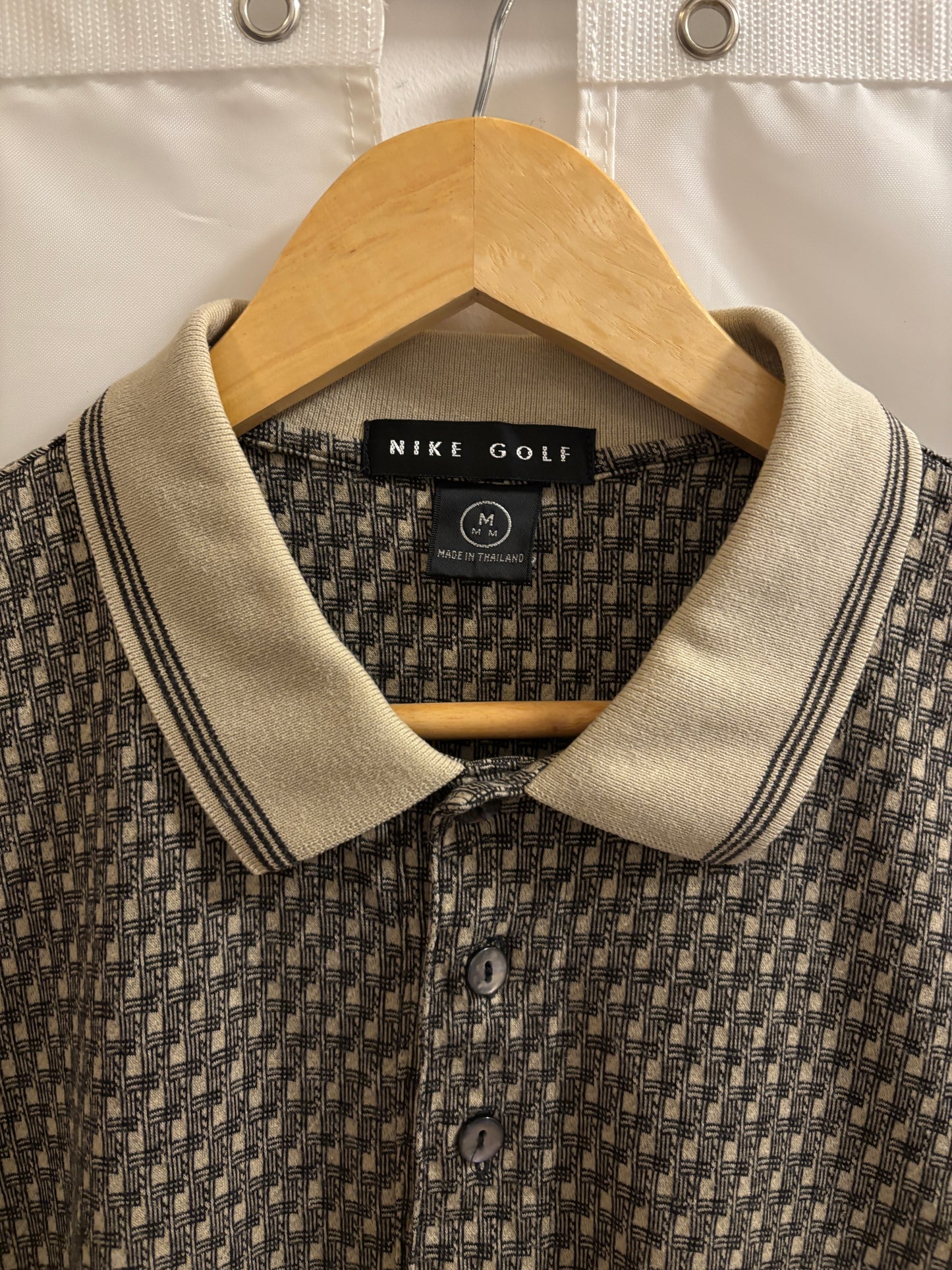 1990s Vintage Nike Golf All Over Arm Swoosh Logo Polo