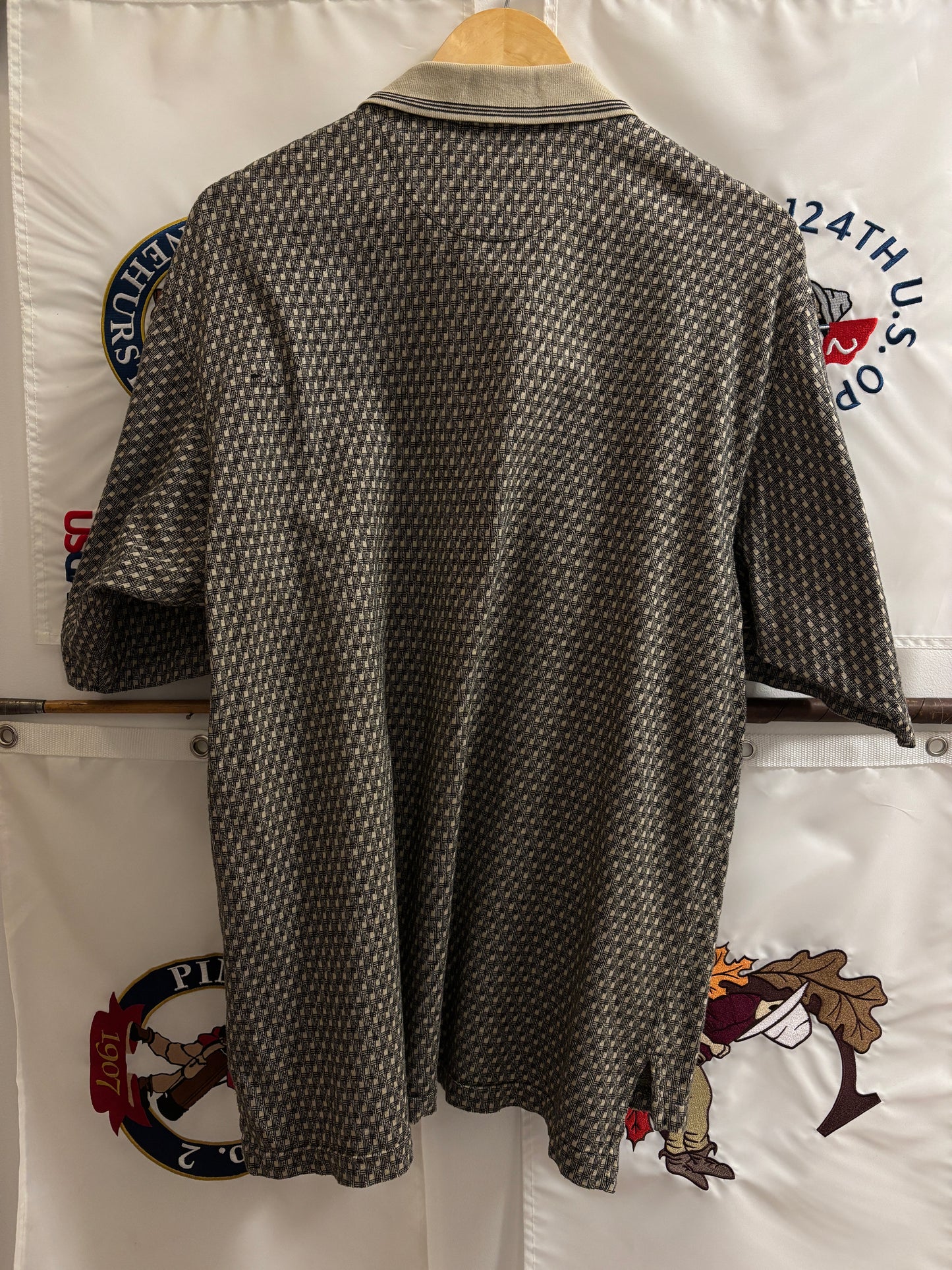 1990s Vintage Nike Golf All Over Arm Swoosh Logo Polo