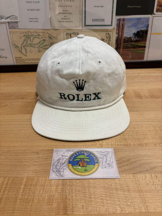 1990s Vintage Rolex Texace Golf Rope Hat White