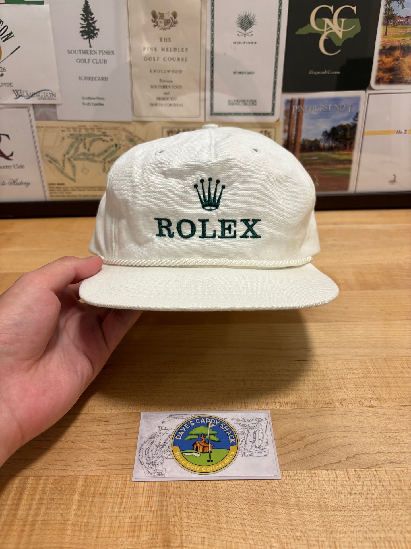 1990s Vintage Rolex Texace Golf Rope Hat White