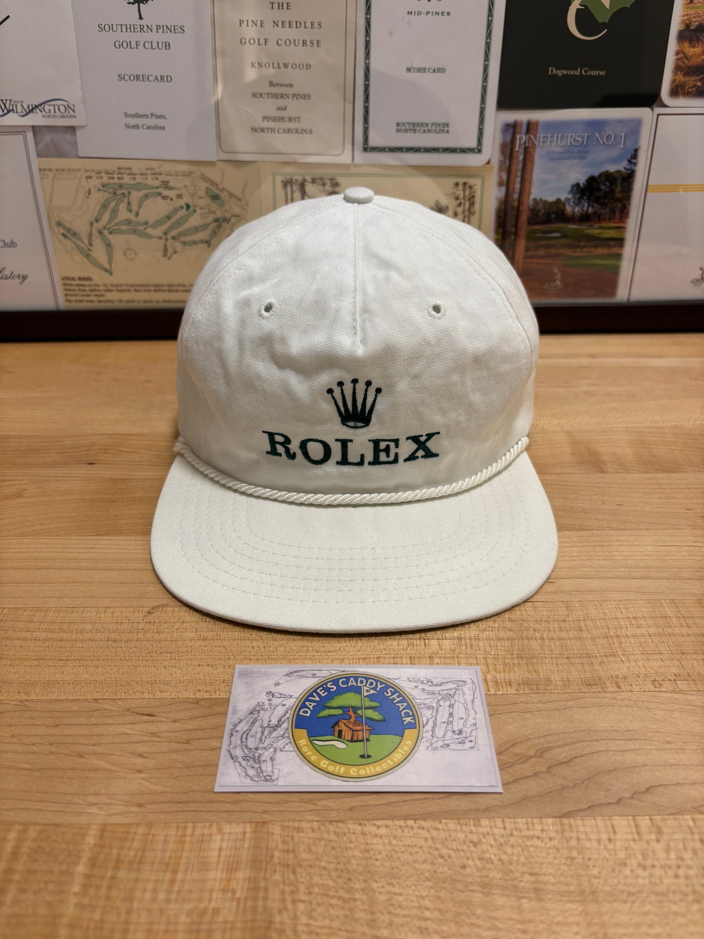 1990s Vintage Rolex Texace Golf Rope Hat White