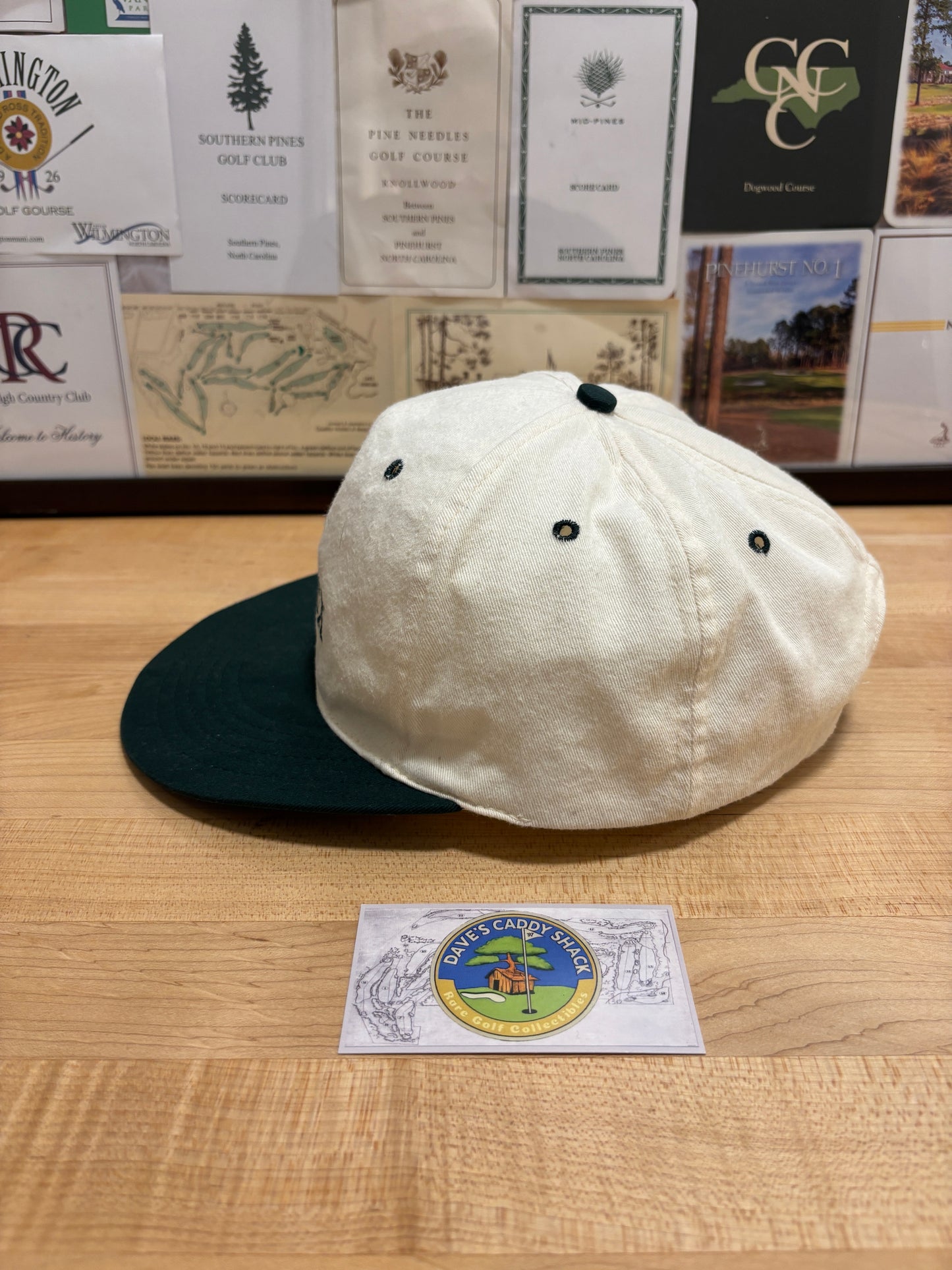 1990s Vintage Rolex Texace Golf Hat Cream/Black