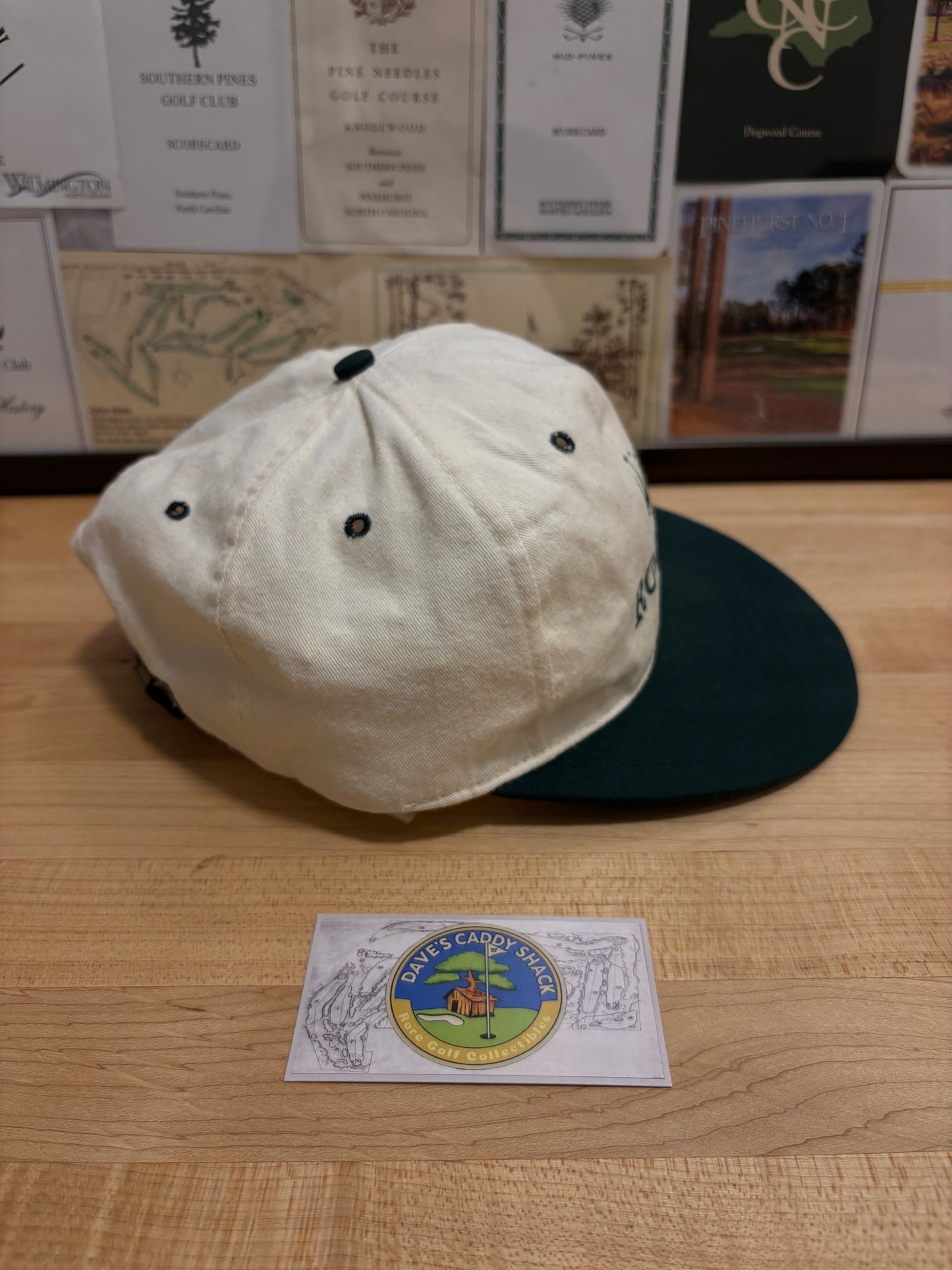 1990s Vintage Rolex Texace Golf Hat Cream/Black