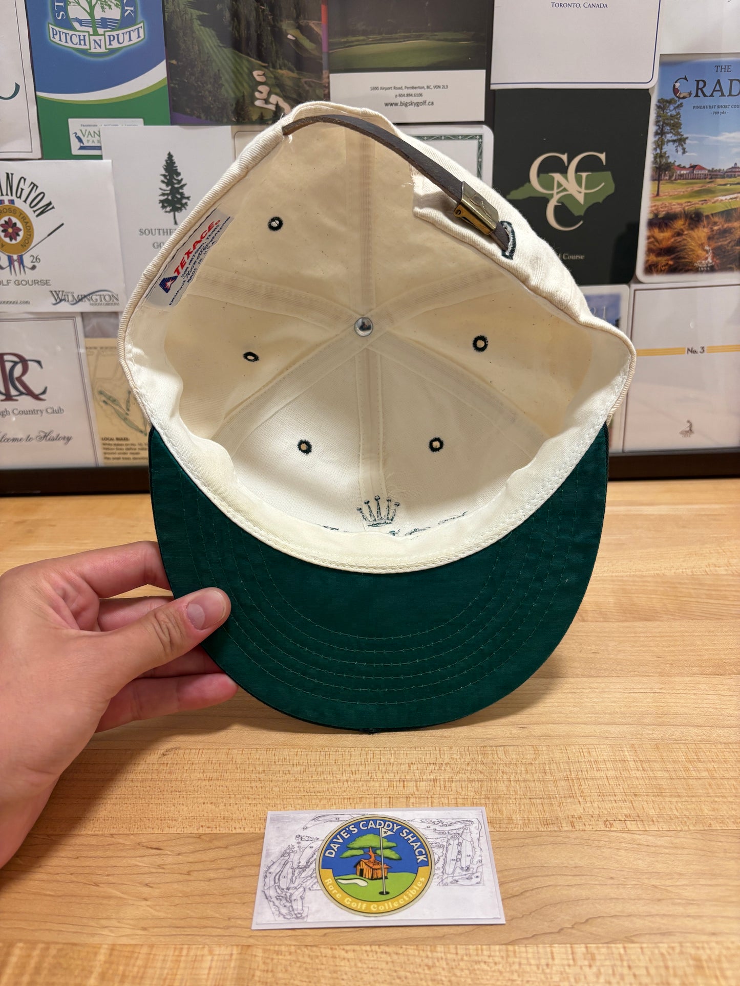 1990s Vintage Rolex Texace Golf Hat Cream/Black