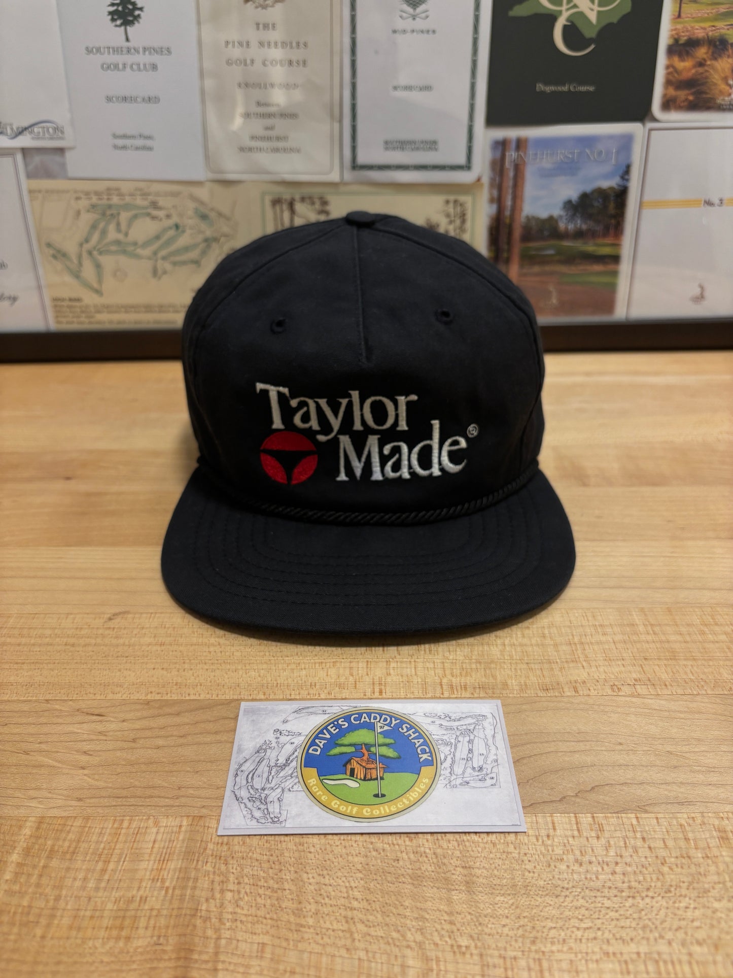 1990s Vintage Taylormade Classic Logo Texace Rope Hat Black