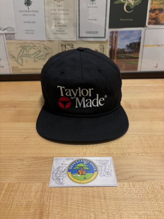 1990s Vintage Taylormade Classic Logo Texace Rope Hat Black