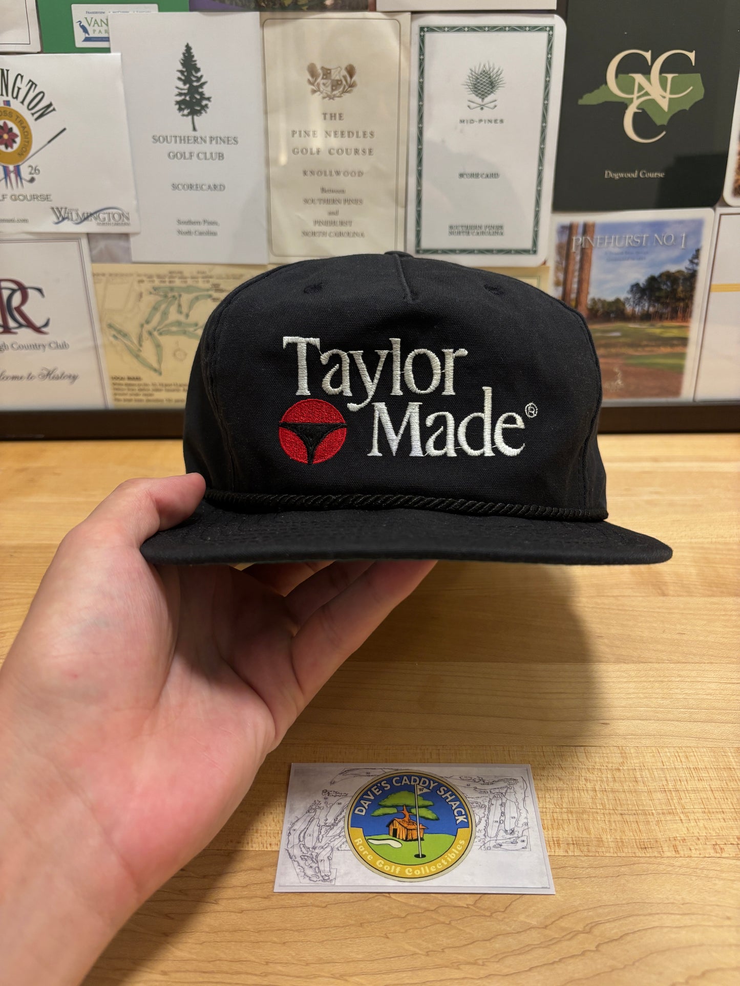 1990s Vintage Taylormade Classic Logo Texace Rope Hat Black