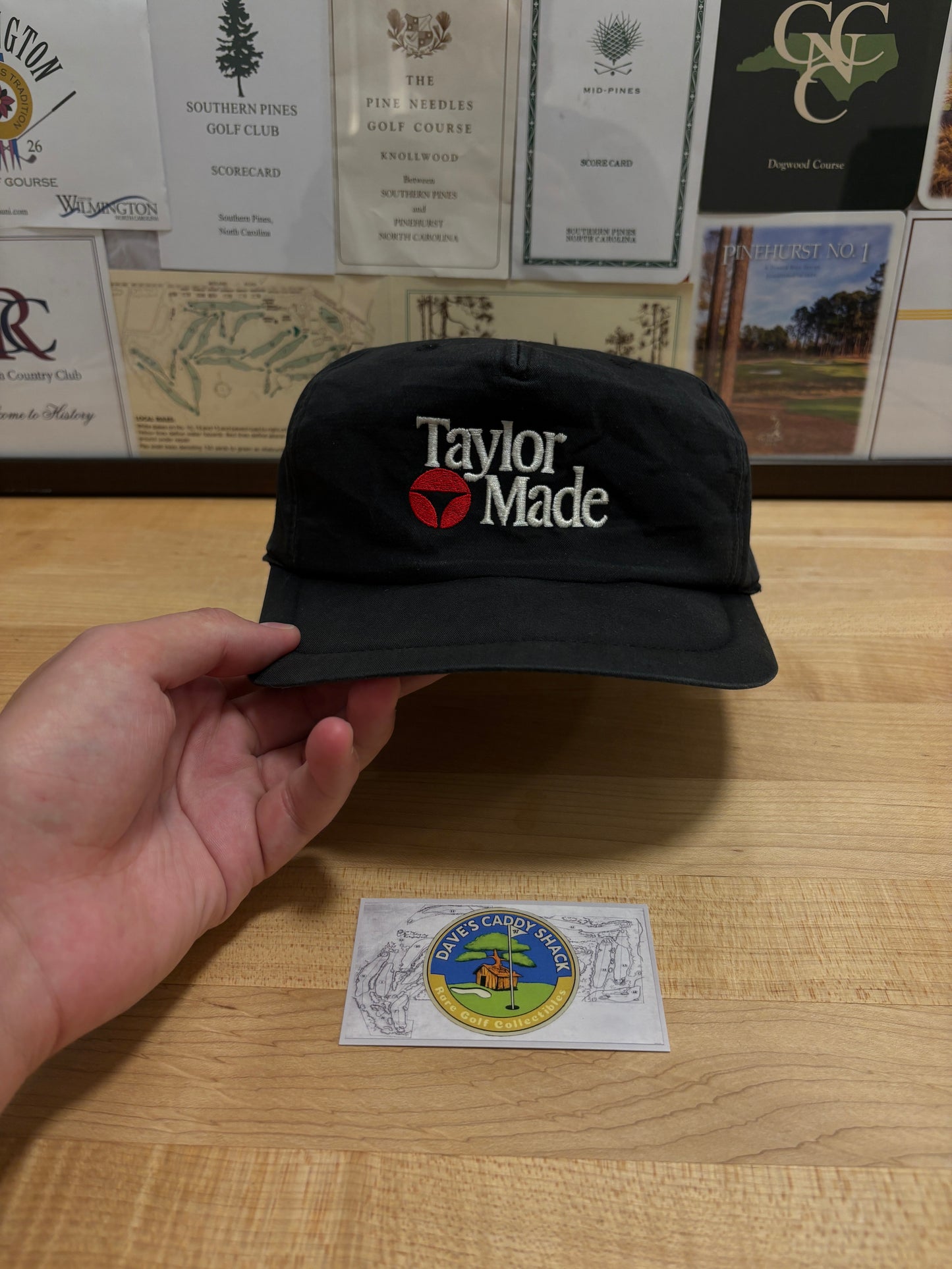 1990s Vintage Taylormade Classic Logo Black Zip Back Hat