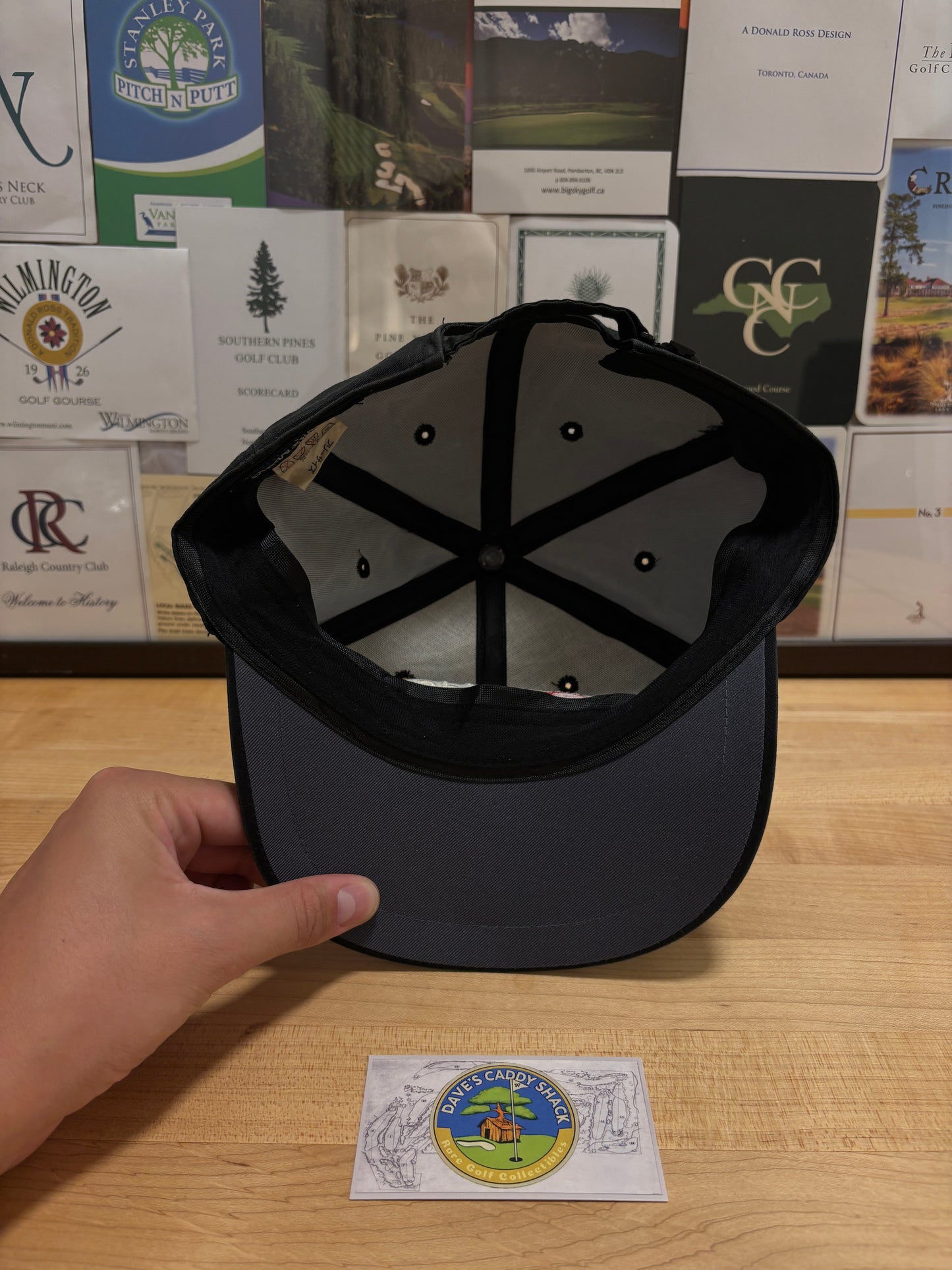 1990s Vintage Taylormade Classic Logo Black Zip Back Hat