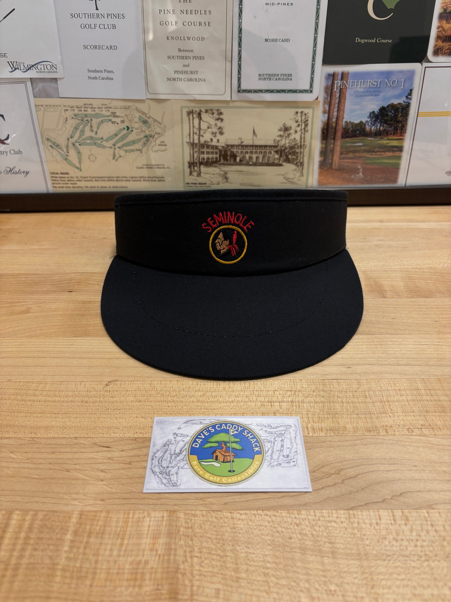 1990s Vintage Seminole Golf Club Imperial Tour Visor Black