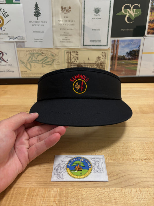 1990s Vintage Seminole Golf Club Imperial Tour Visor Black