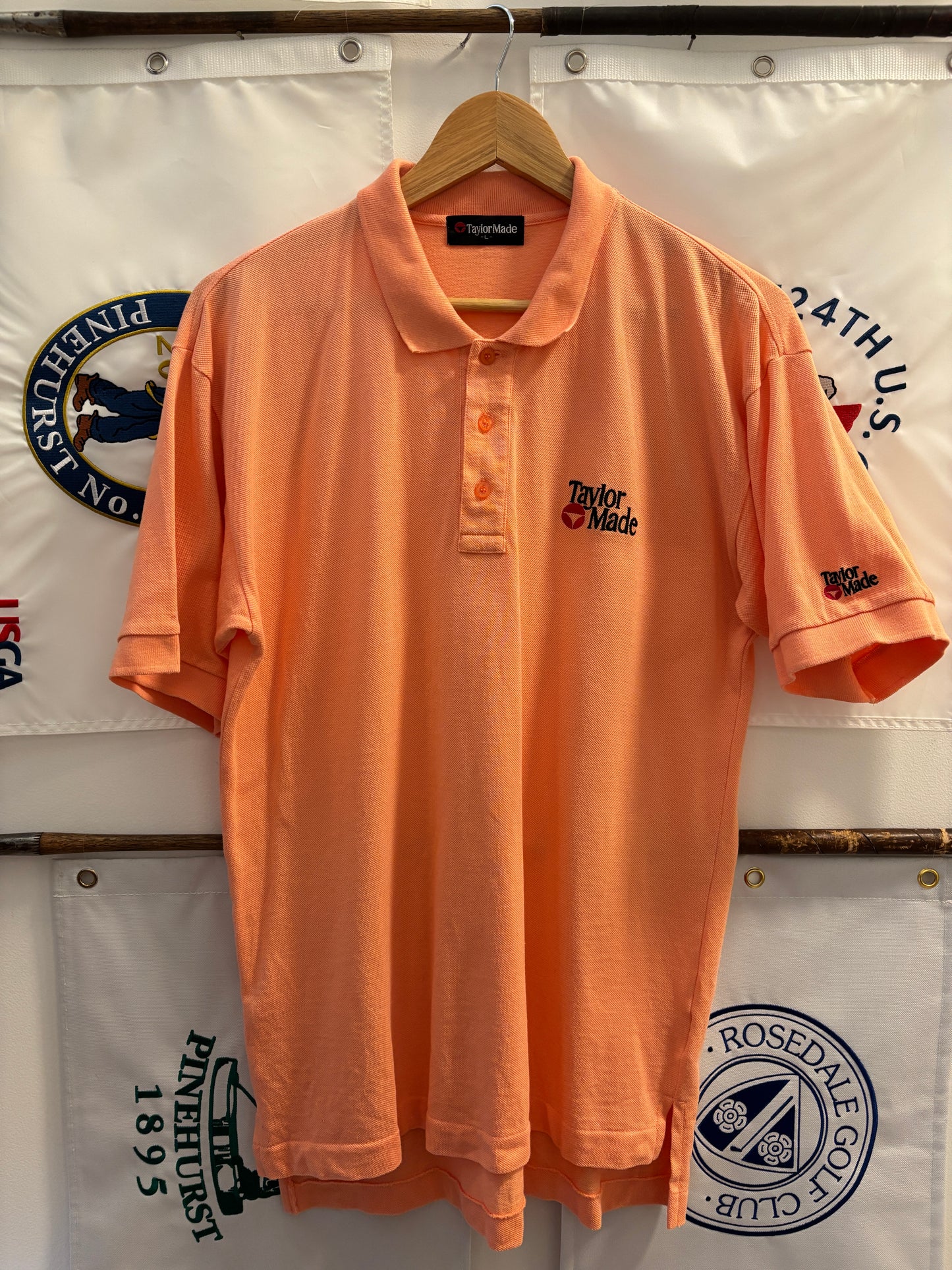 1990s Vintage Taylormade Double Classic Logo Polo Peach