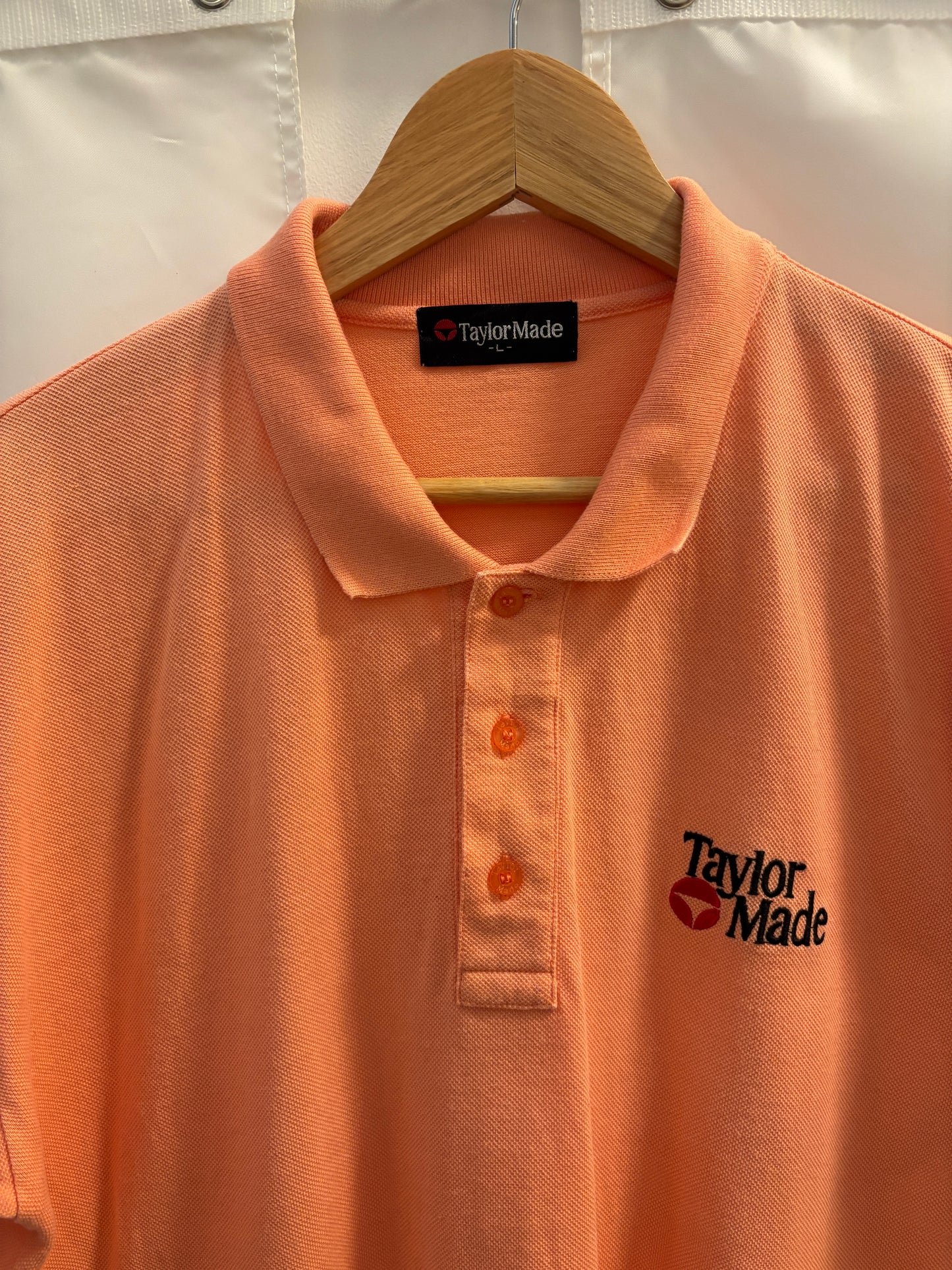 1990s Vintage Taylormade Double Classic Logo Polo Peach