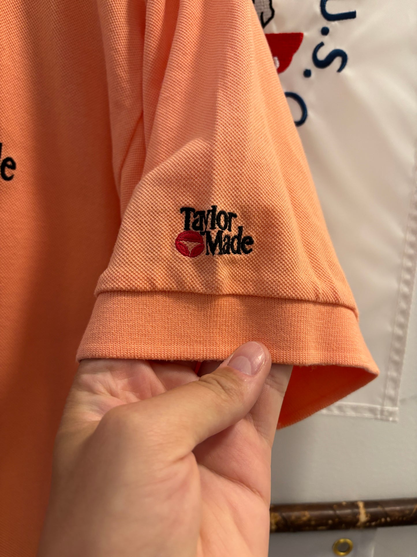 1990s Vintage Taylormade Double Classic Logo Polo Peach