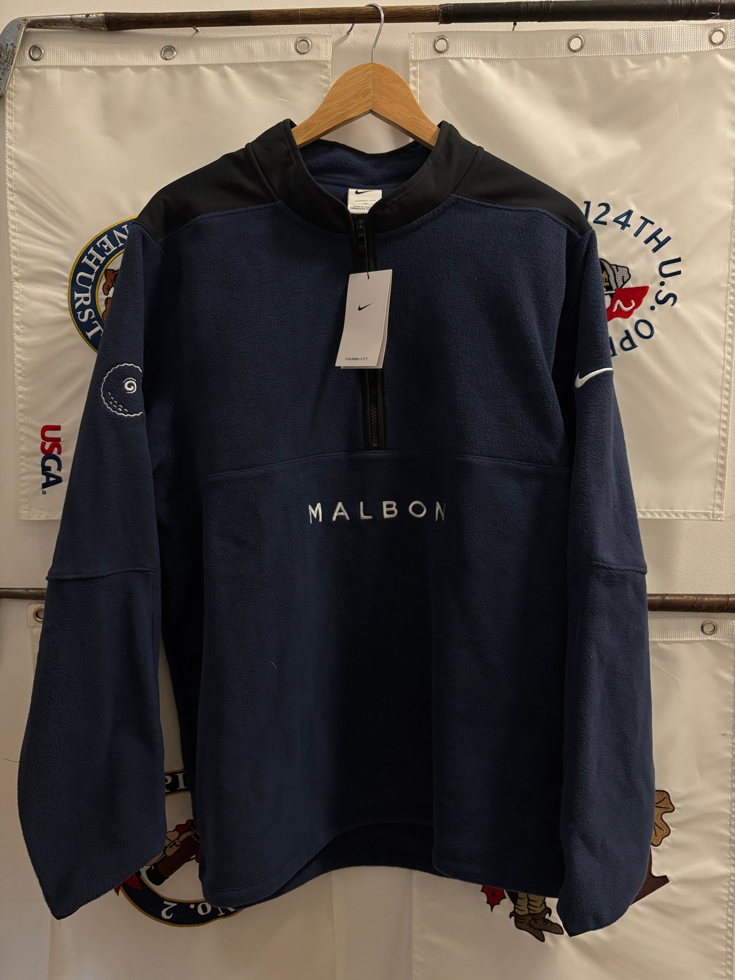 2020s Malbon Nike Quarter Zip Script Logo Fleece