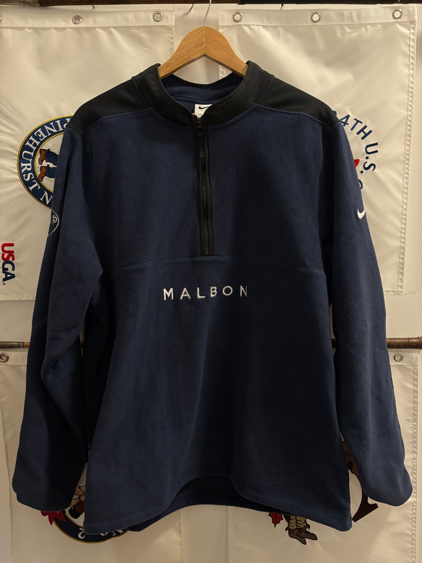 2020s Malbon Nike Quarter Zip Script Logo Fleece
