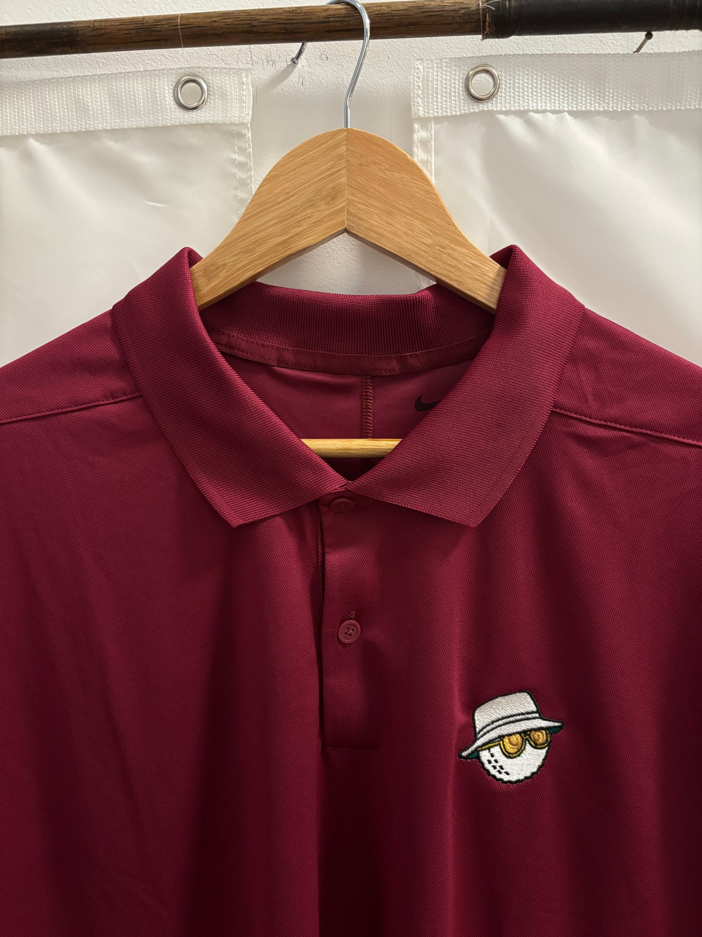 2020s Malbon Nike Dri Fit Buckets Logo Polo Burgundy