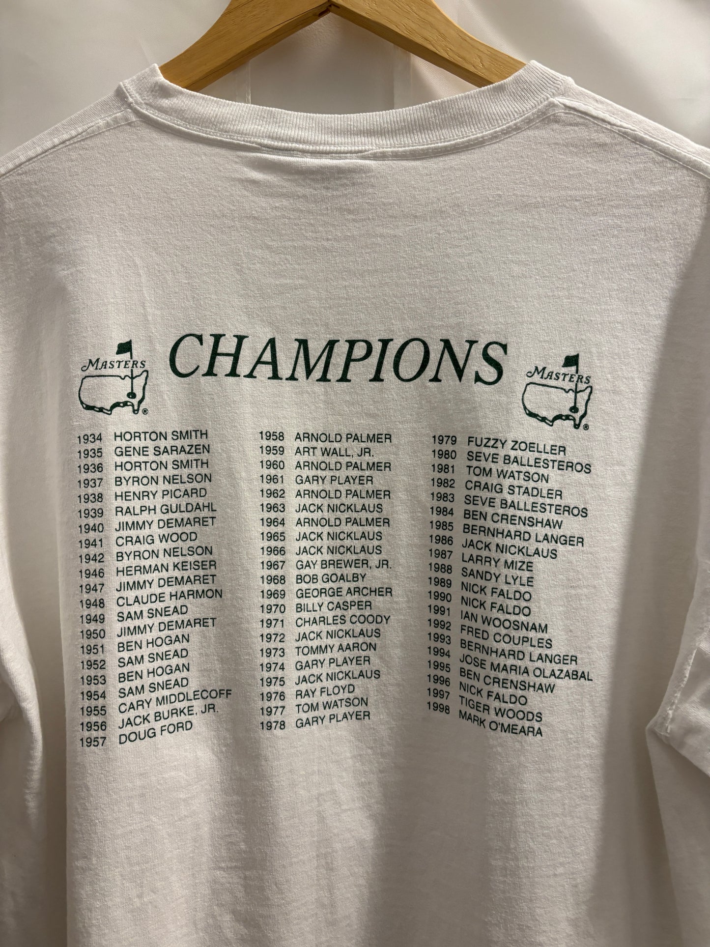 1990s Vintage 1999 Masters Champions T Shirt