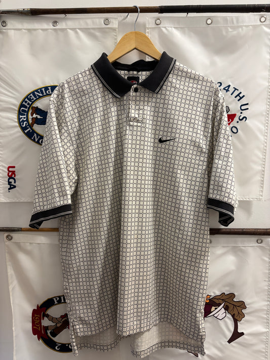 1990s Vintage Nike Golf Tiger Woods Yin Yang All Over Pattern Polo