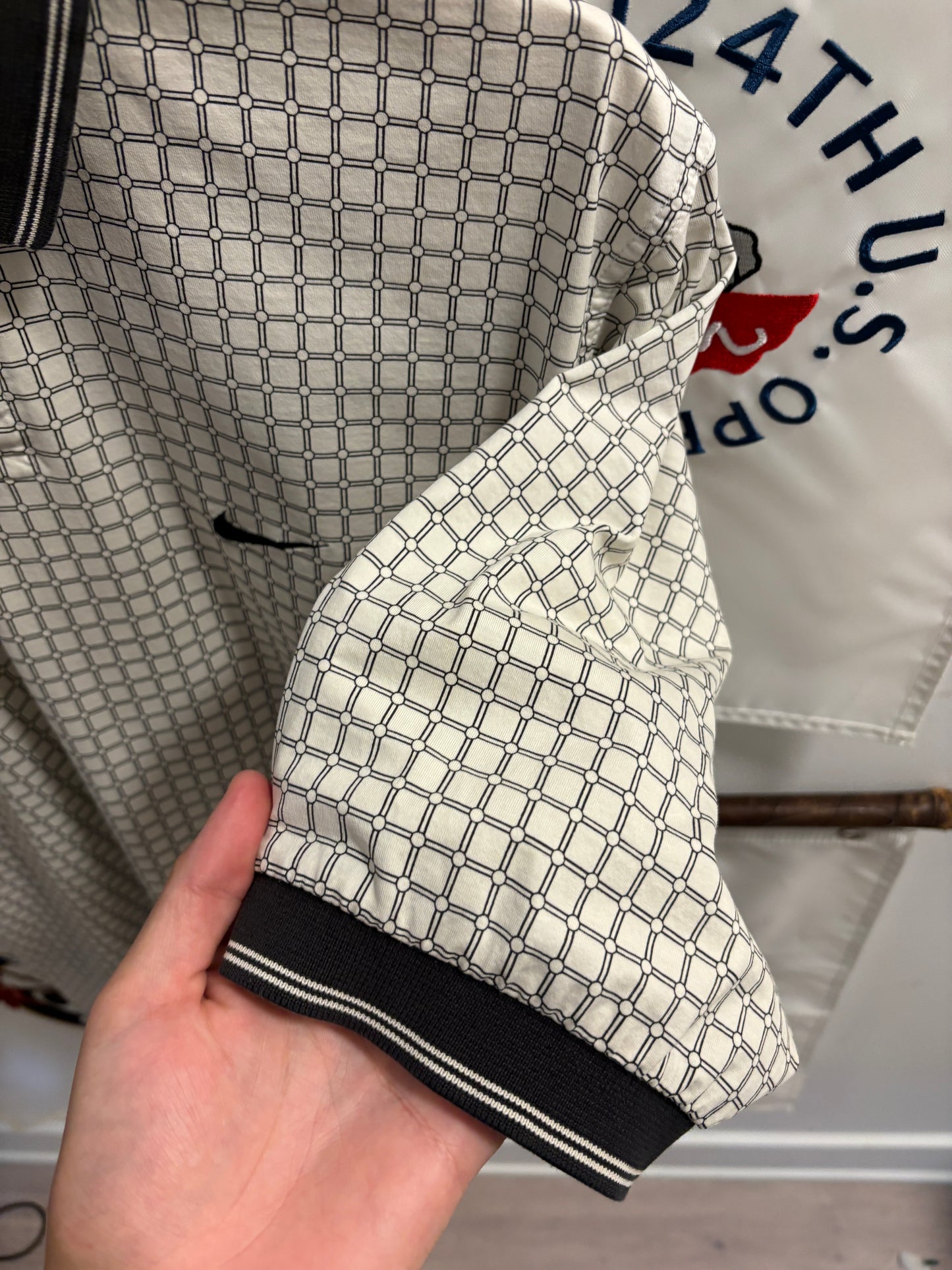 1990s Vintage Nike Golf Tiger Woods Yin Yang All Over Pattern Polo