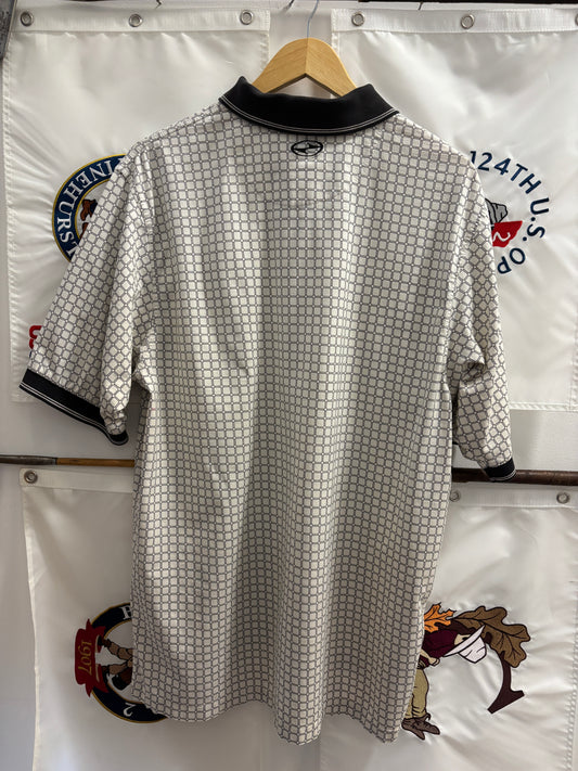 1990s Vintage Nike Golf Tiger Woods Yin Yang All Over Pattern Polo