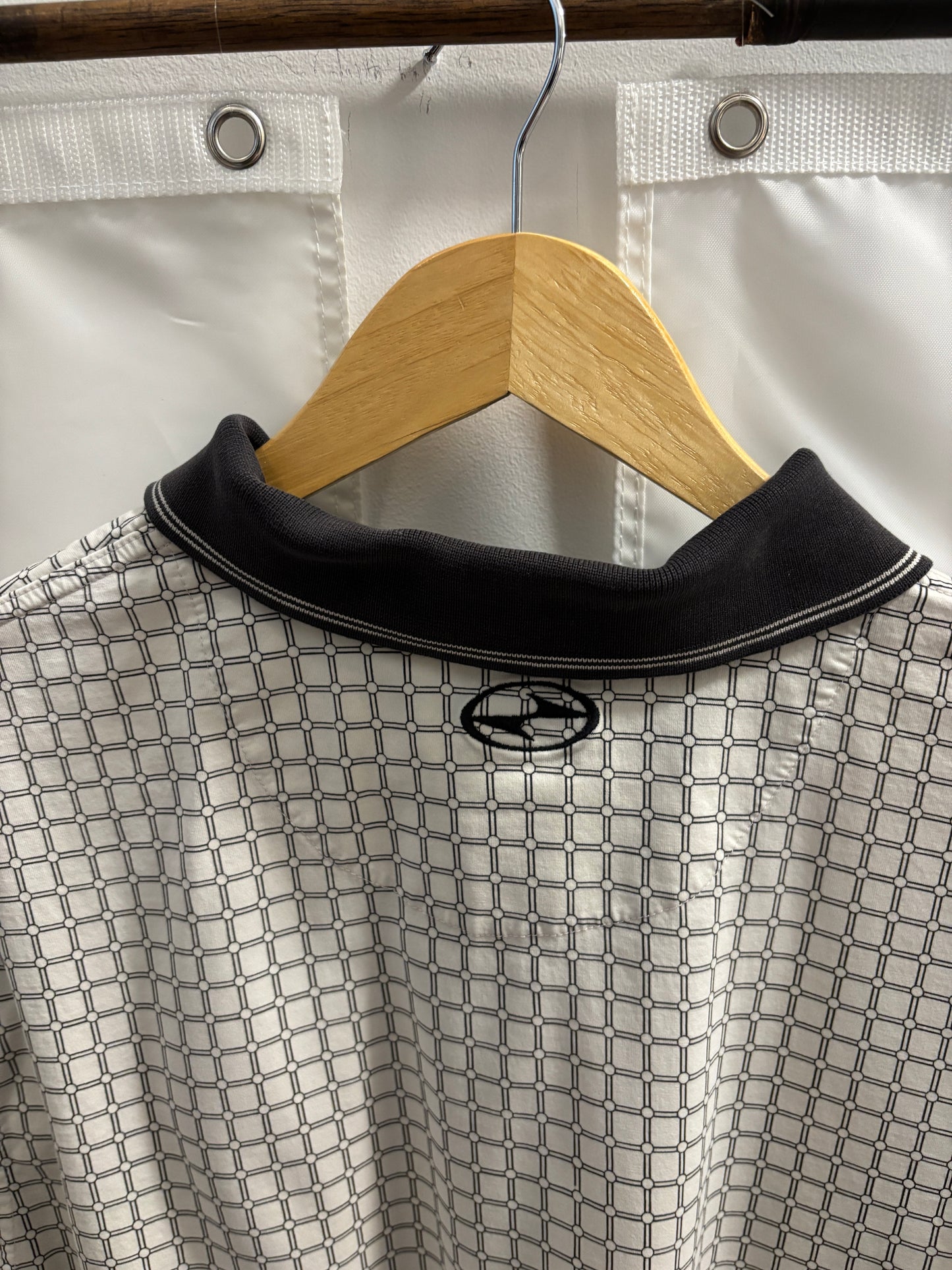 1990s Vintage Nike Golf Tiger Woods Yin Yang All Over Pattern Polo