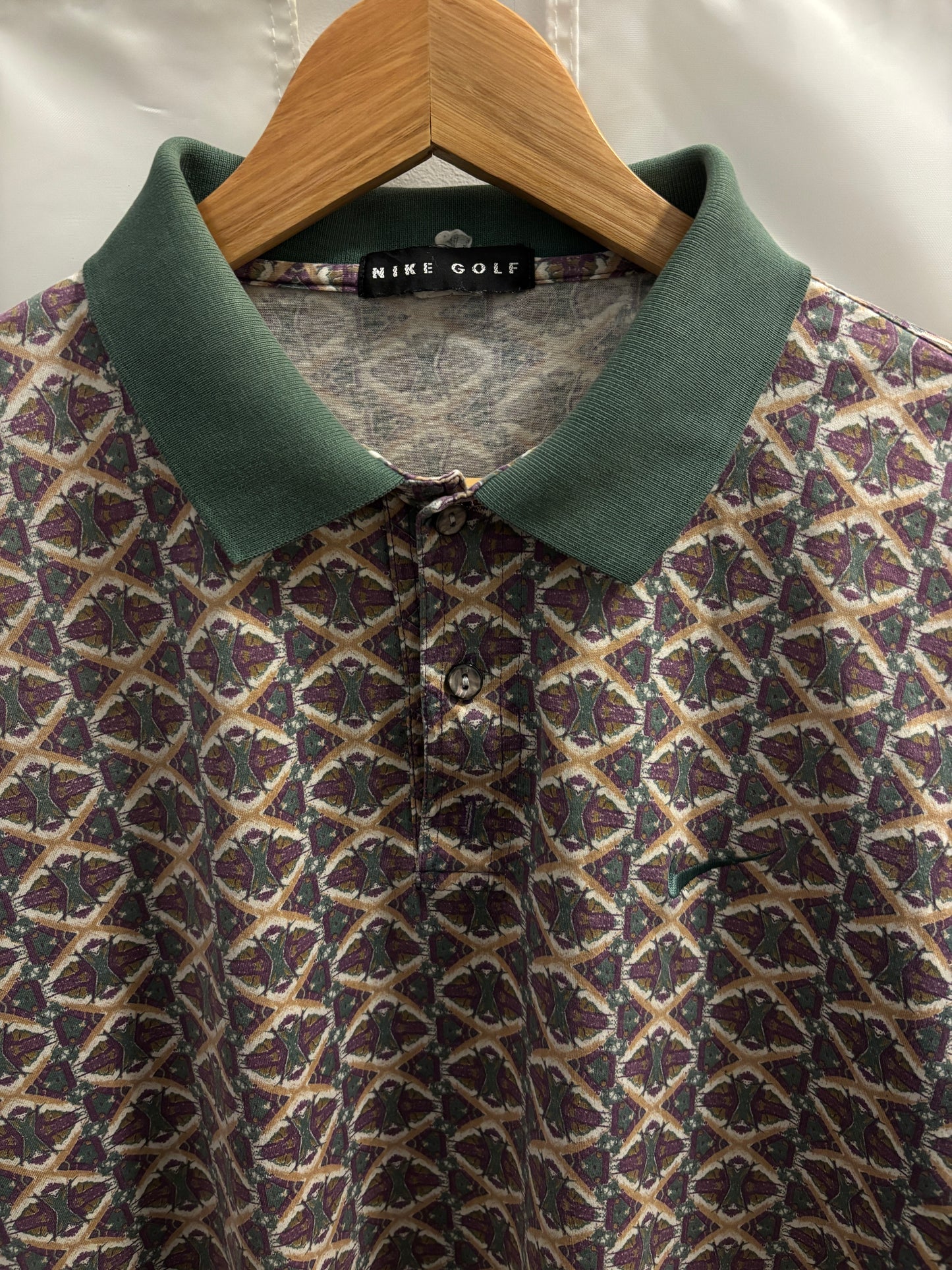 1990s Vintage Nike Golf All Over Pattern Polo