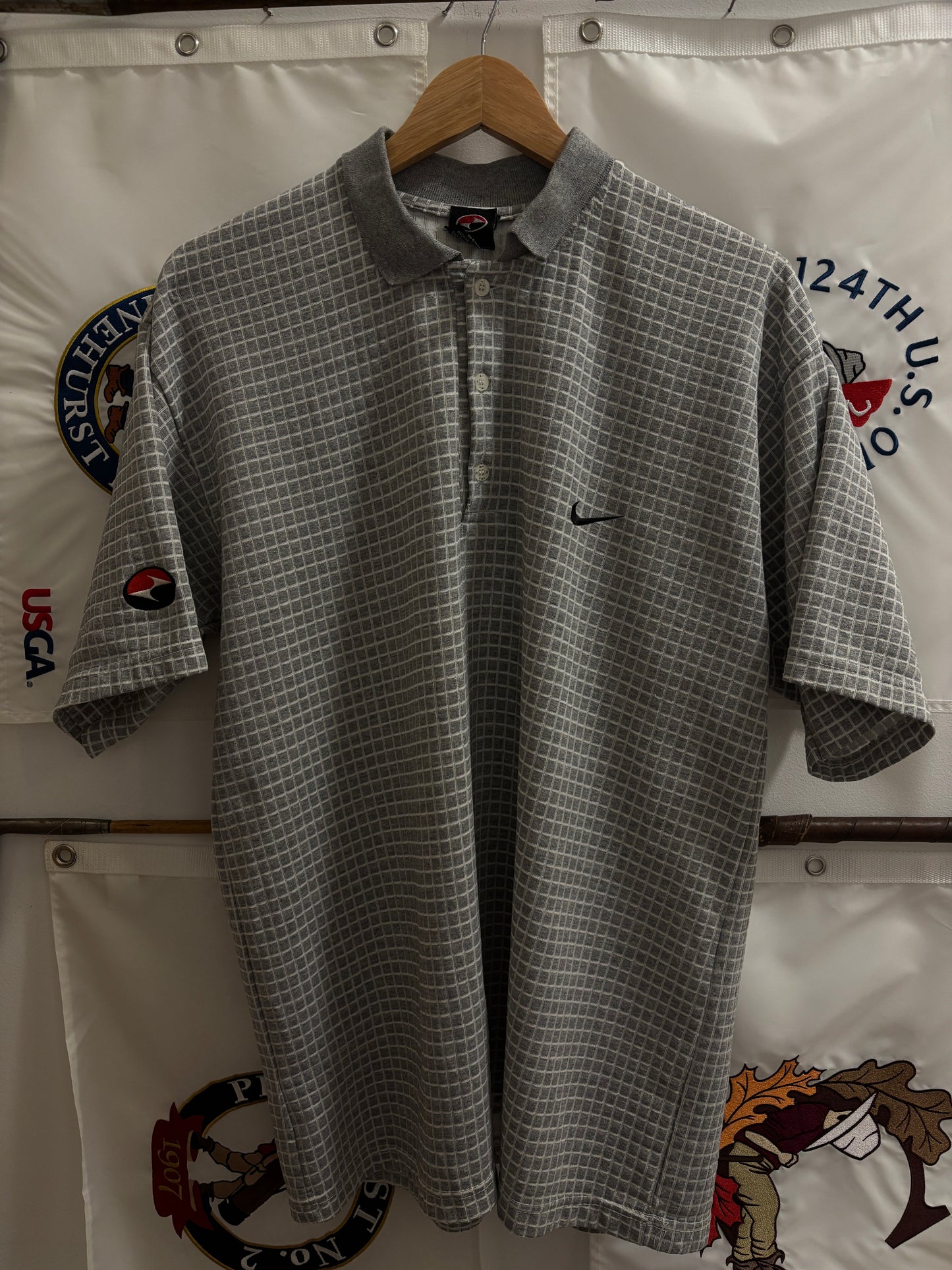 1990s Vintage Nike Golf Tiger Woods Yin Yang Polo Gray