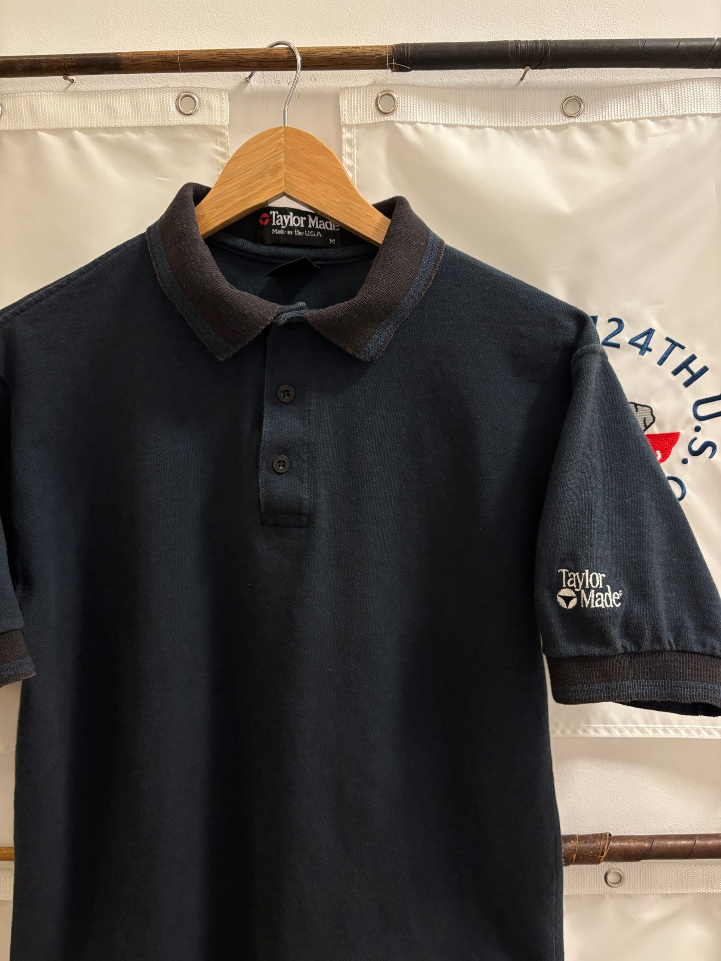 1990s Vintage Taylormade Classic Logo Sleeve Navy