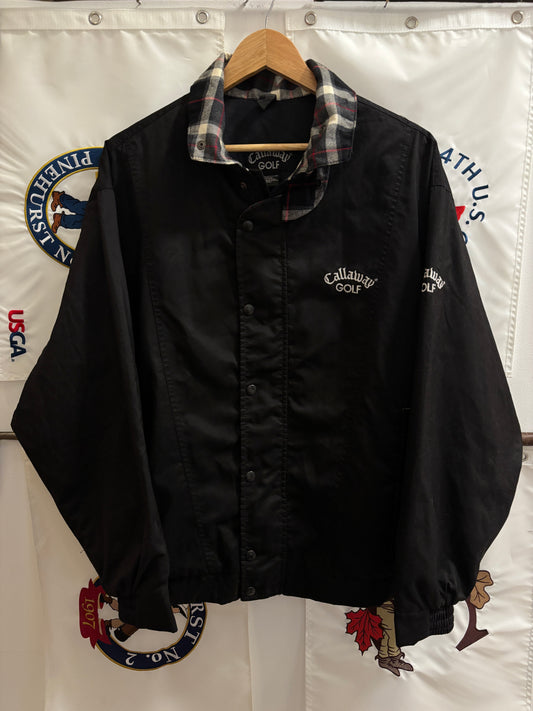 1990s Vintage Callaway Golf Black/Tartan Windbreaker Jacket