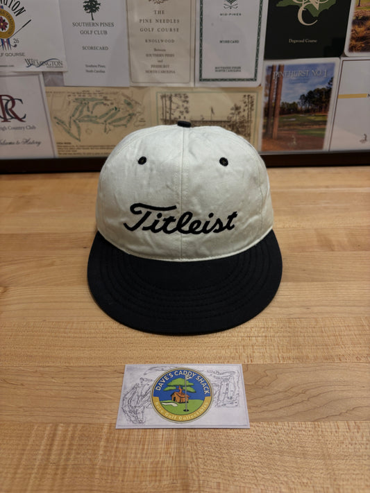 1990s Vintage Titleist Texace Script Logo Hat White/Black