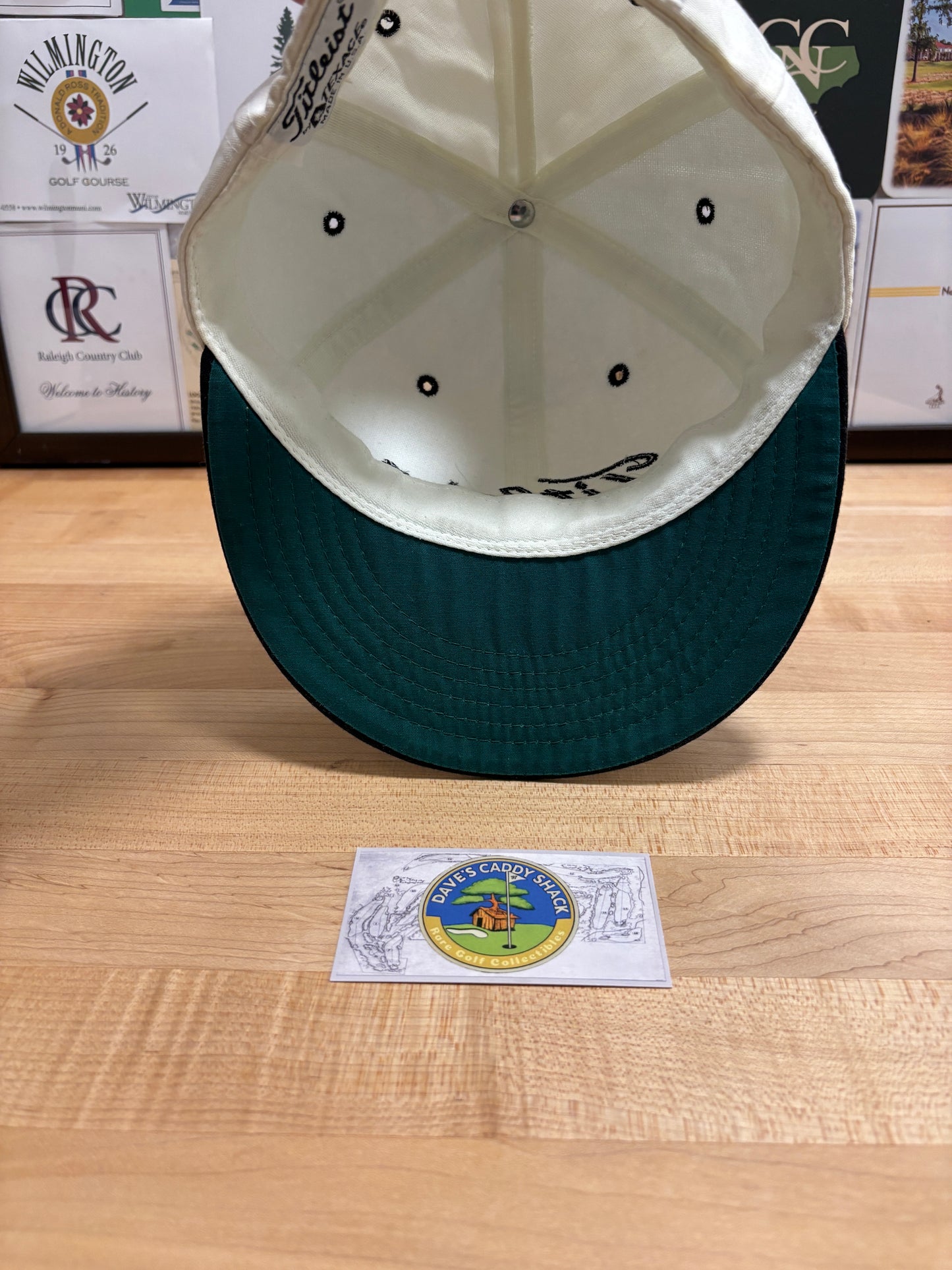 1990s Vintage Titleist Texace Script Logo Hat White/Black