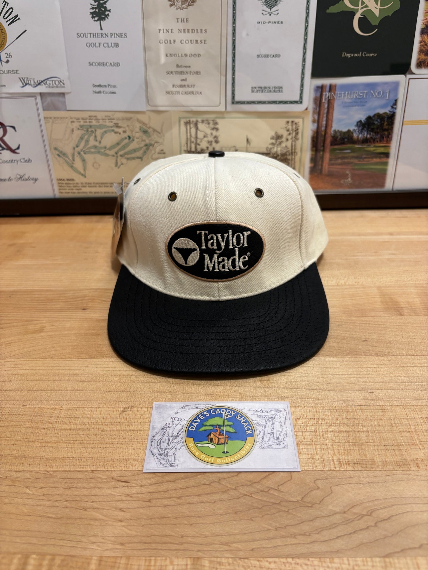 1990s Vintage Taylormade Classic Logo Leather Patch Hat