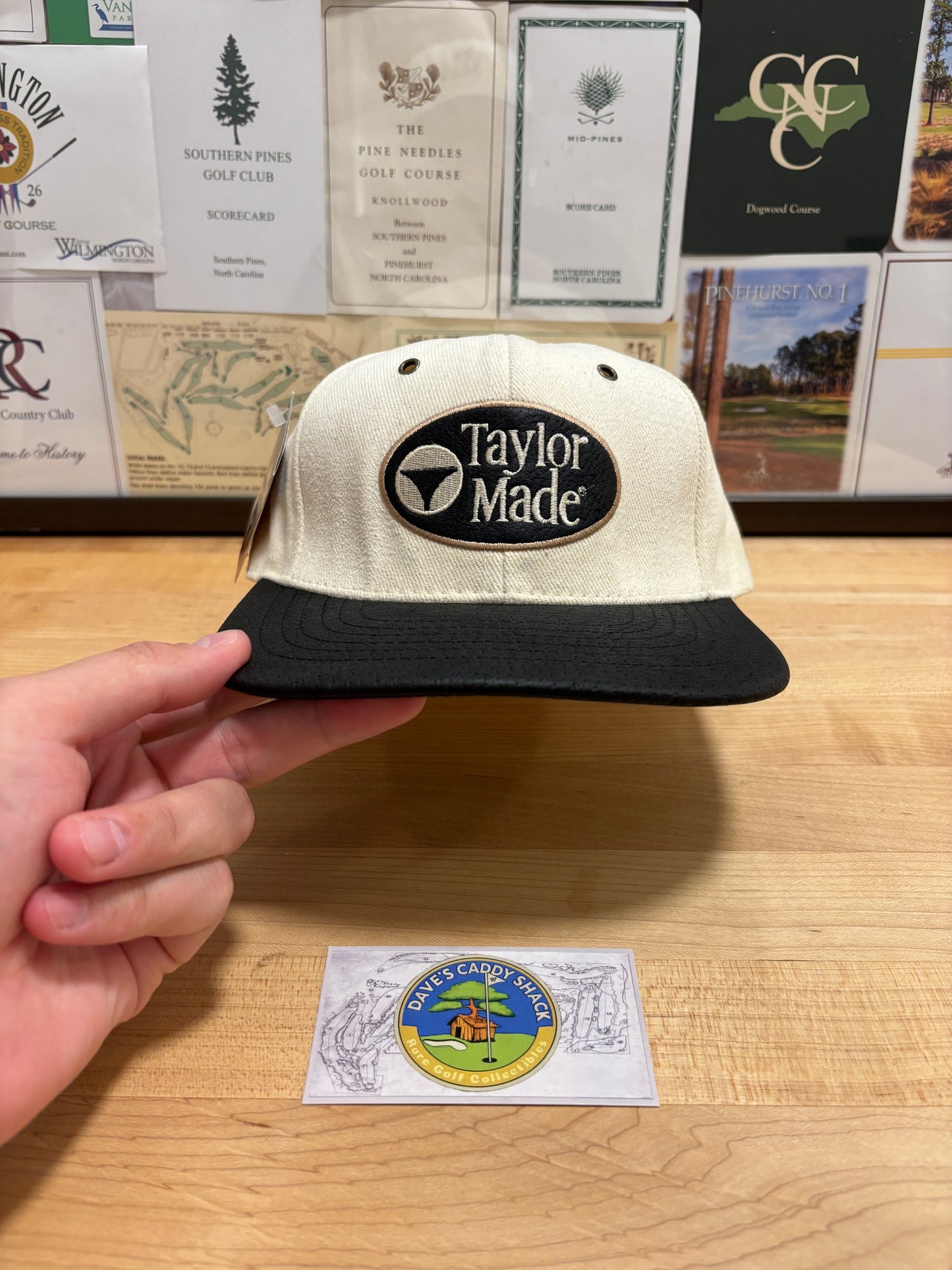 1990s Vintage Taylormade Classic Logo Leather Patch Hat