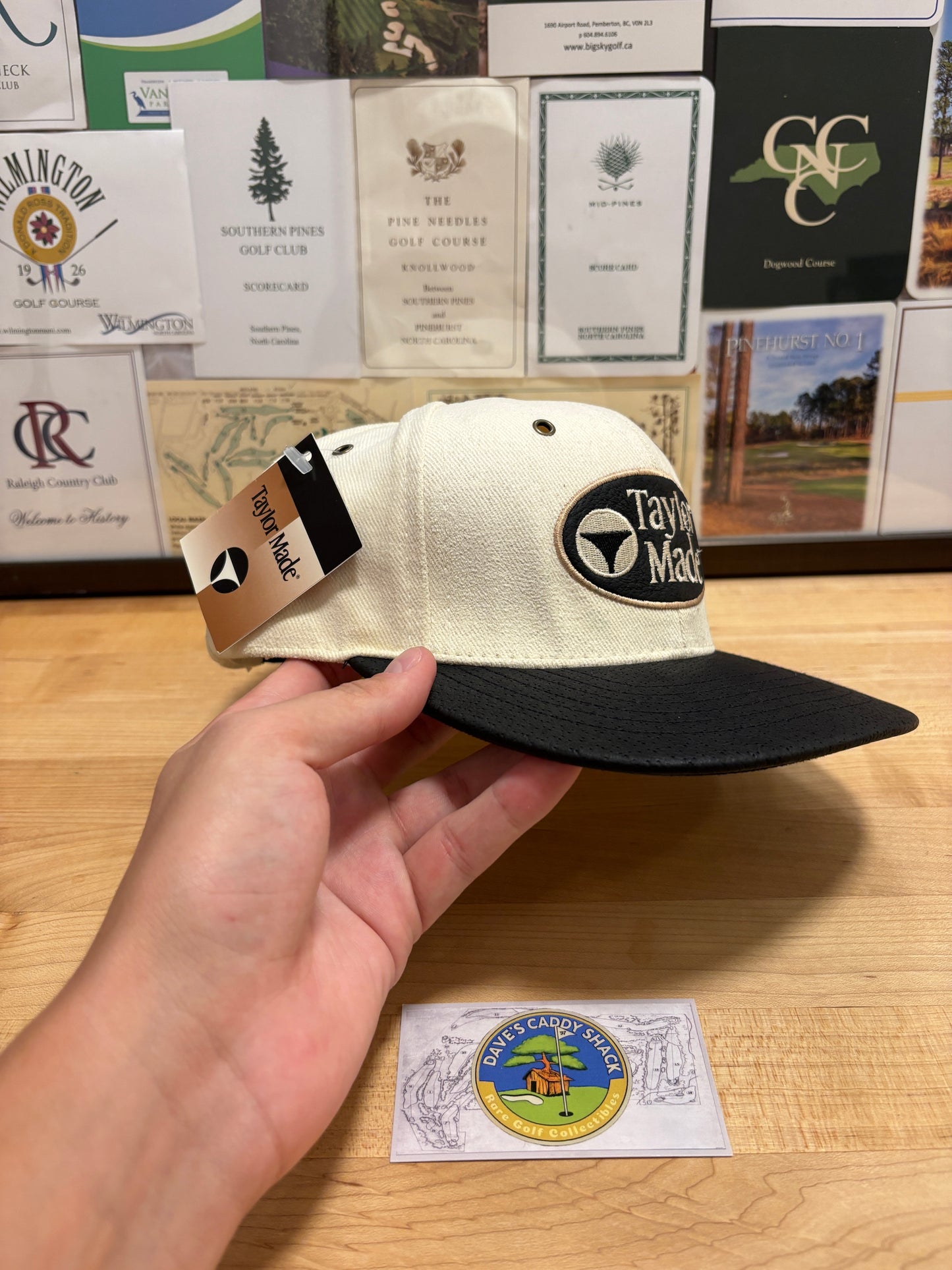 1990s Vintage Taylormade Classic Logo Leather Patch Hat