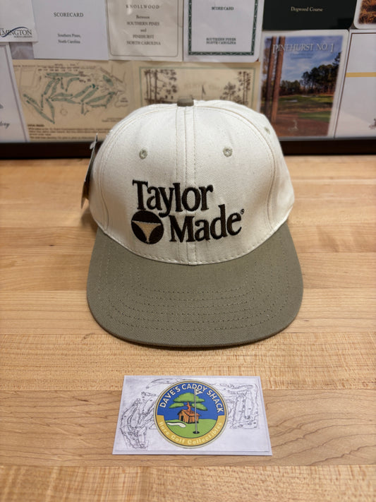 1990s Vintage Taylormade Classic Logo Hat Cream/Green