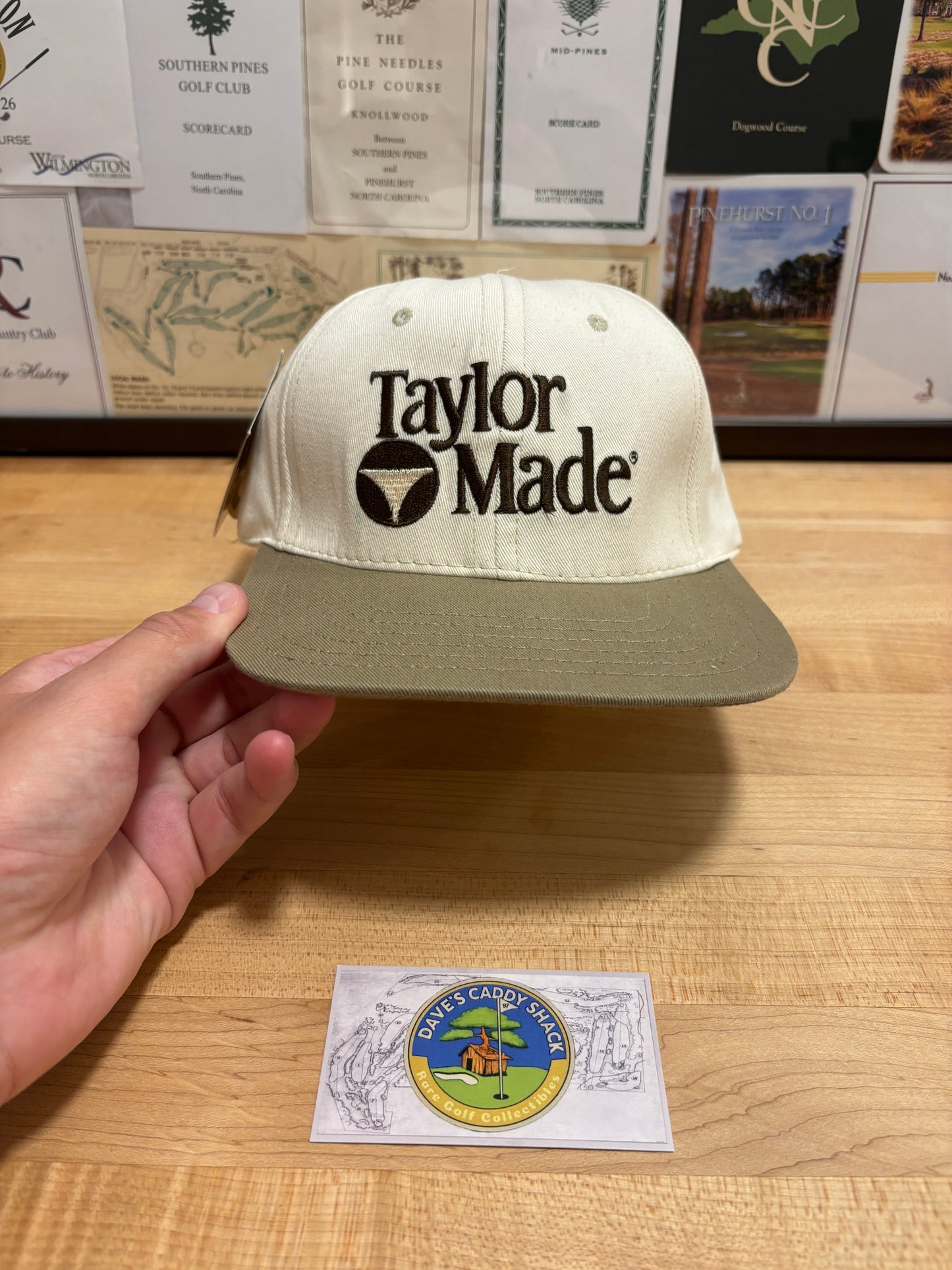 1990s Vintage Taylormade Classic Logo Hat Cream/Green