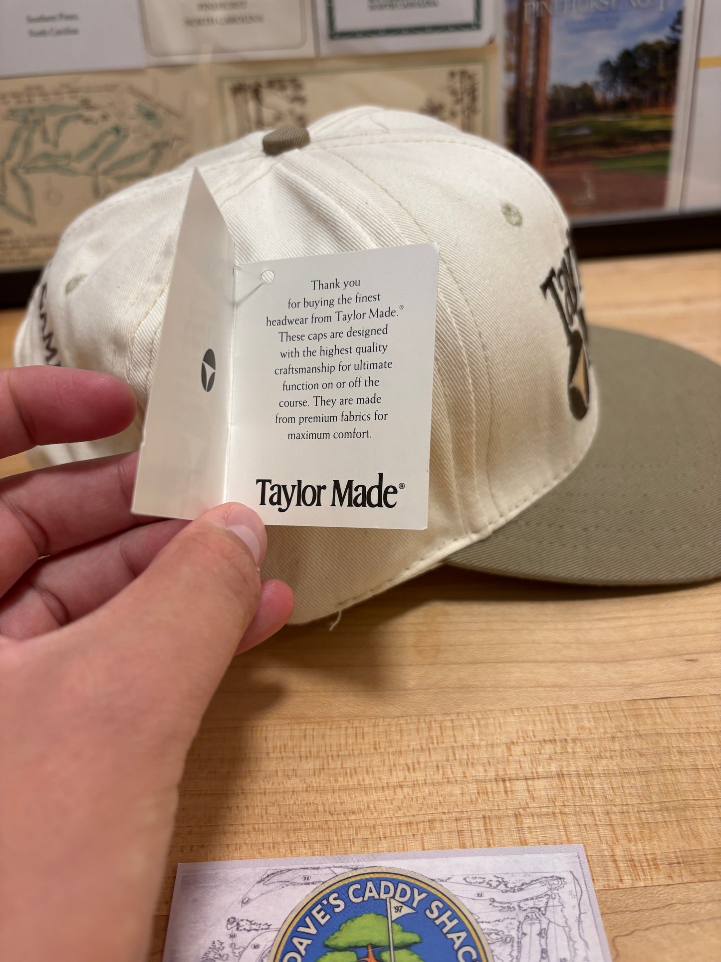 1990s Vintage Taylormade Classic Logo Hat Cream/Green