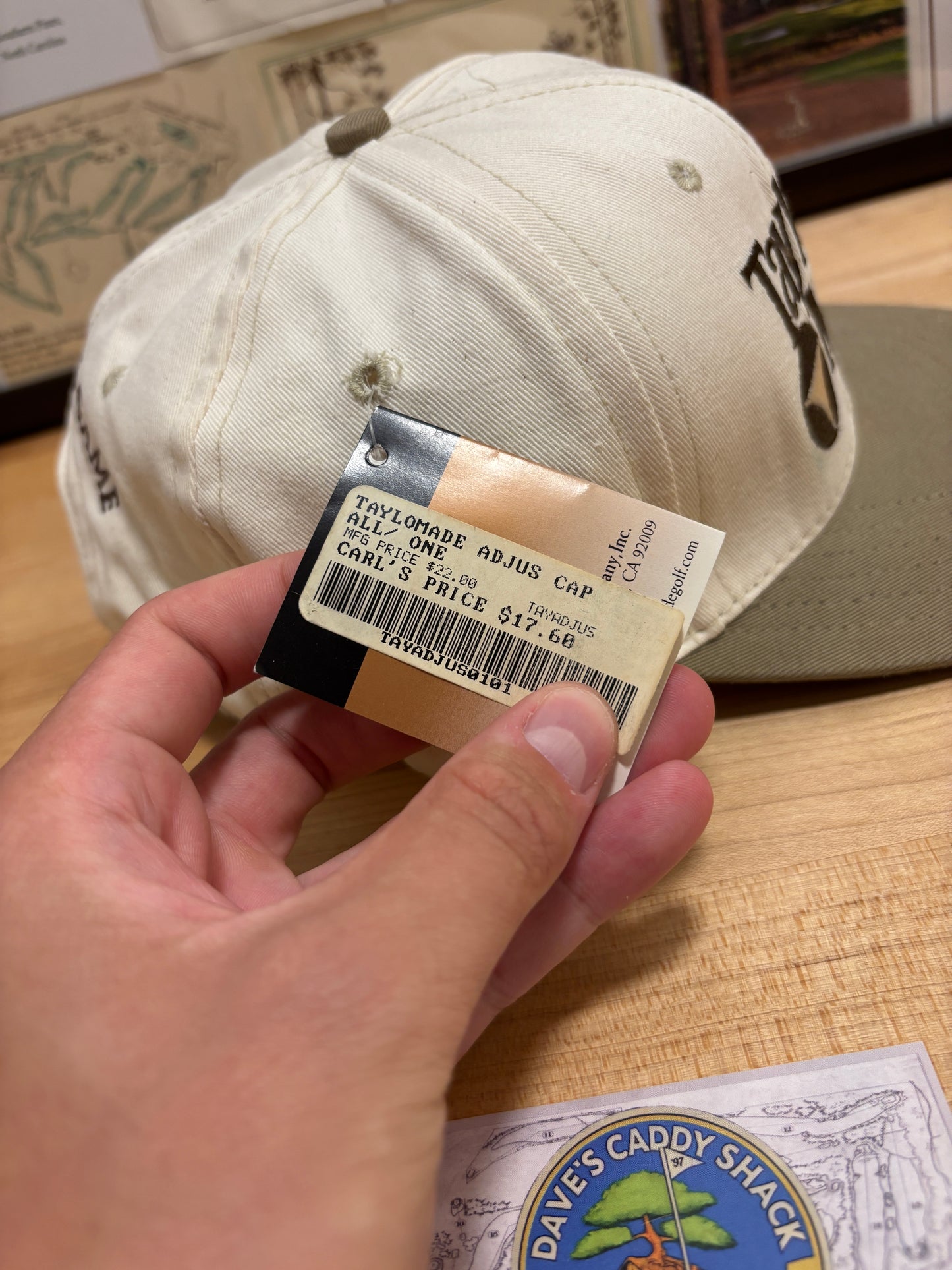 1990s Vintage Taylormade Classic Logo Hat Cream/Green