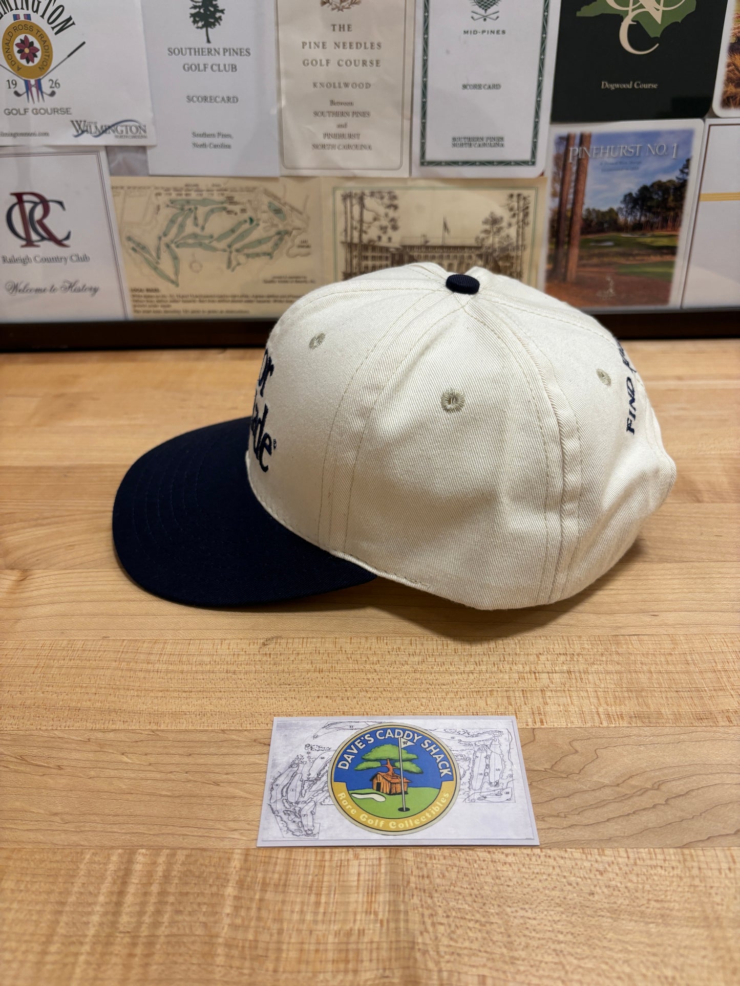 1990s Vintage Taylormade Classic Logo Hat Cream/Navy