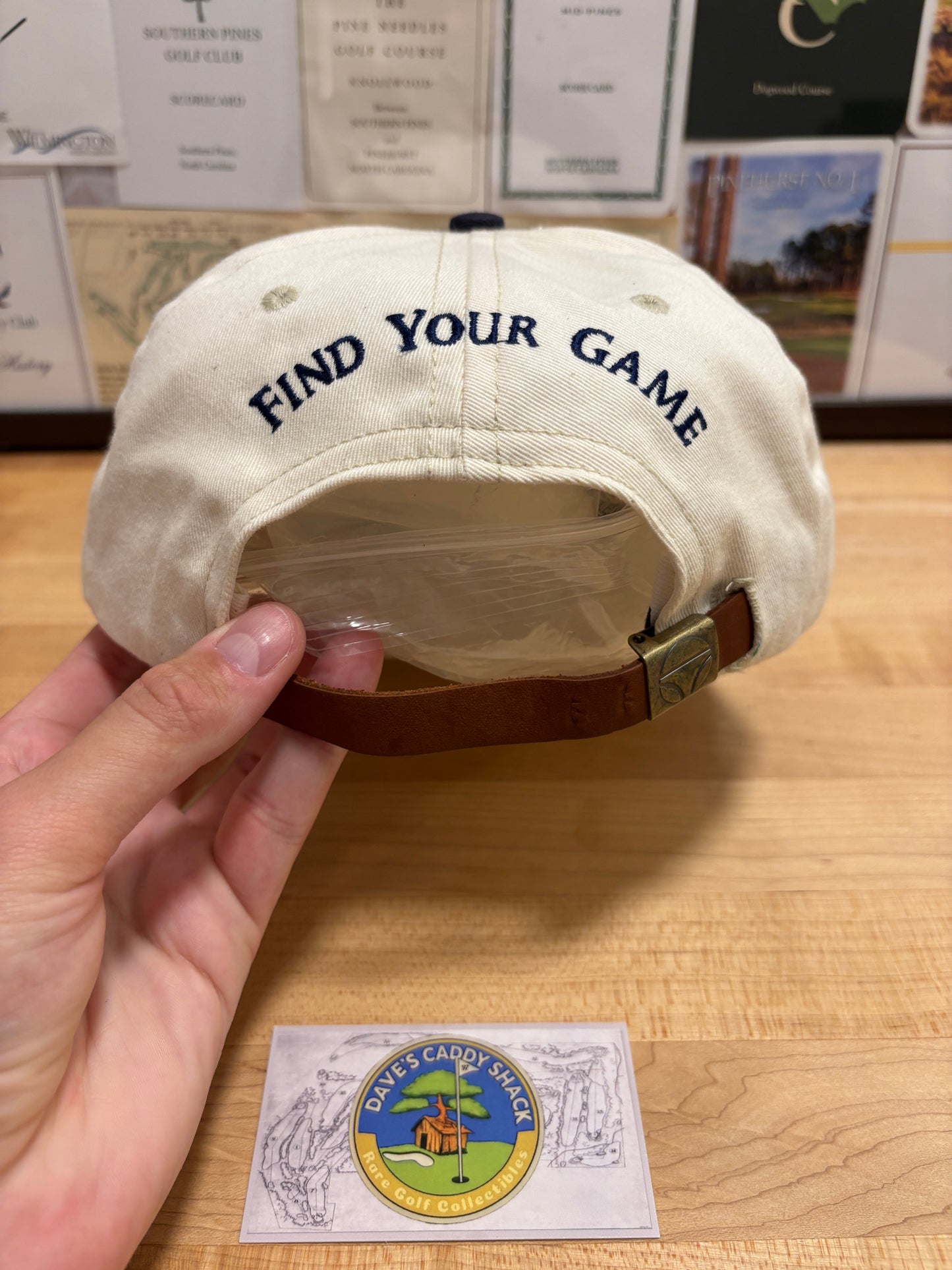 1990s Vintage Taylormade Classic Logo Hat Cream/Navy