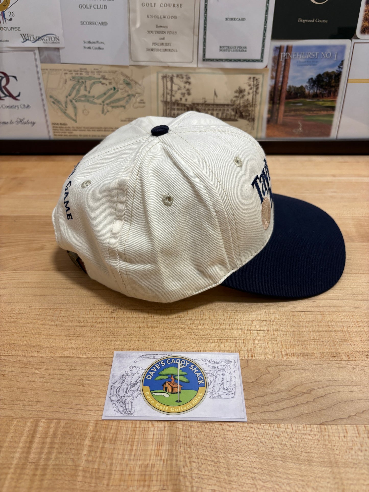1990s Vintage Taylormade Classic Logo Hat Cream/Navy